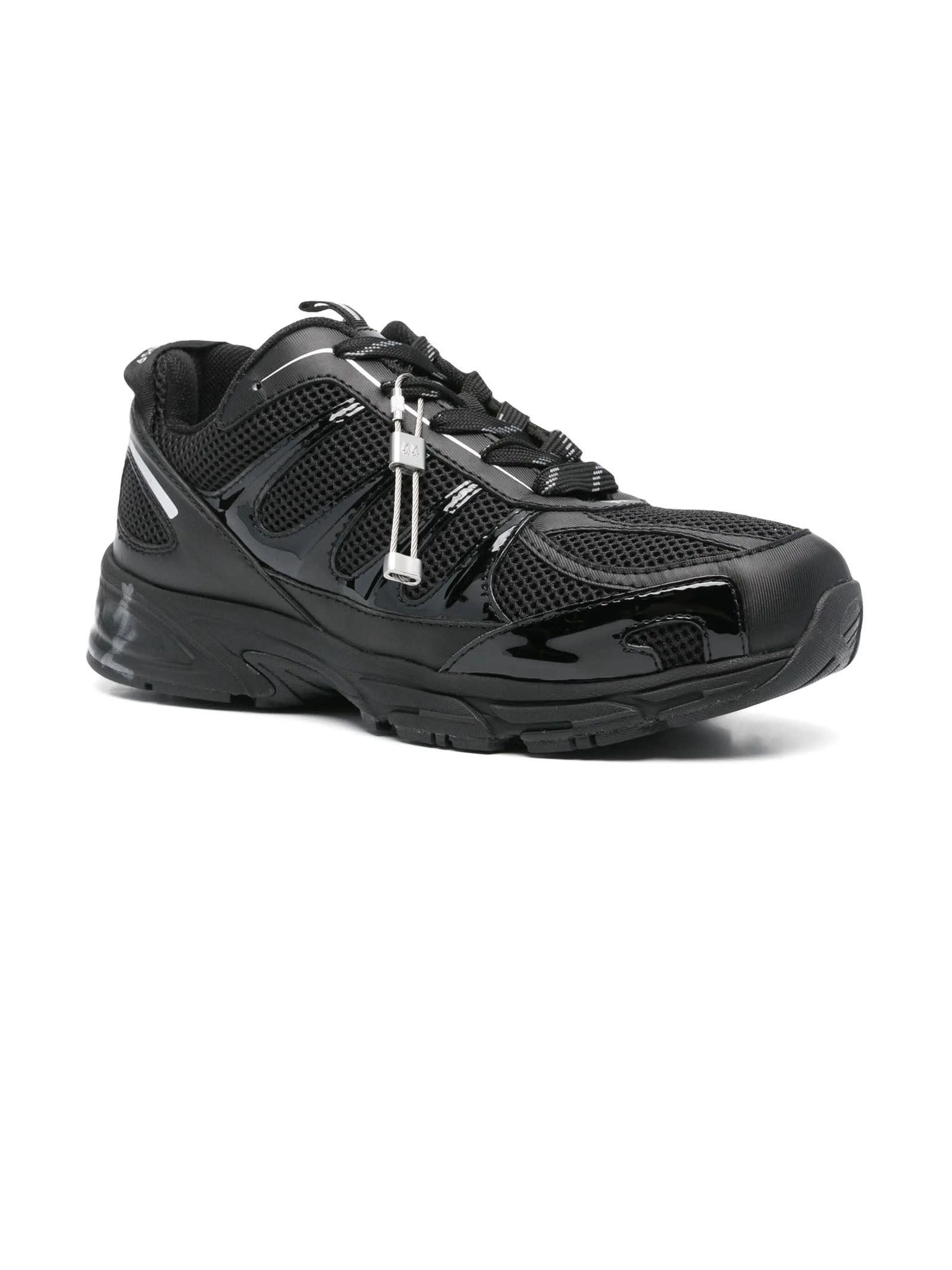 44 Label Group Dragger Sneakers In Black Leather And Fabric In Black
