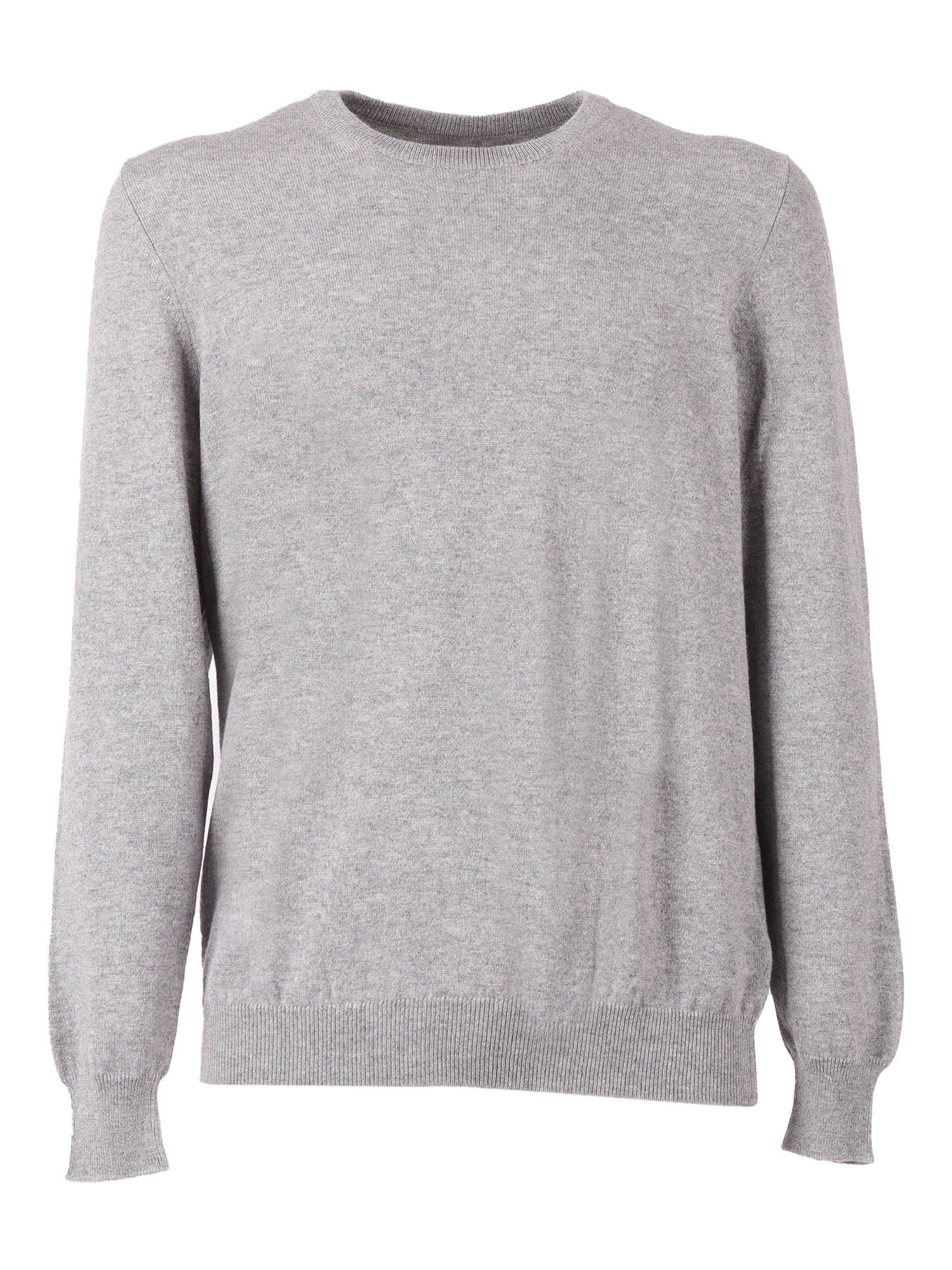 Fedeli Crew-neck L/s Knitted Sweater Man In Gray