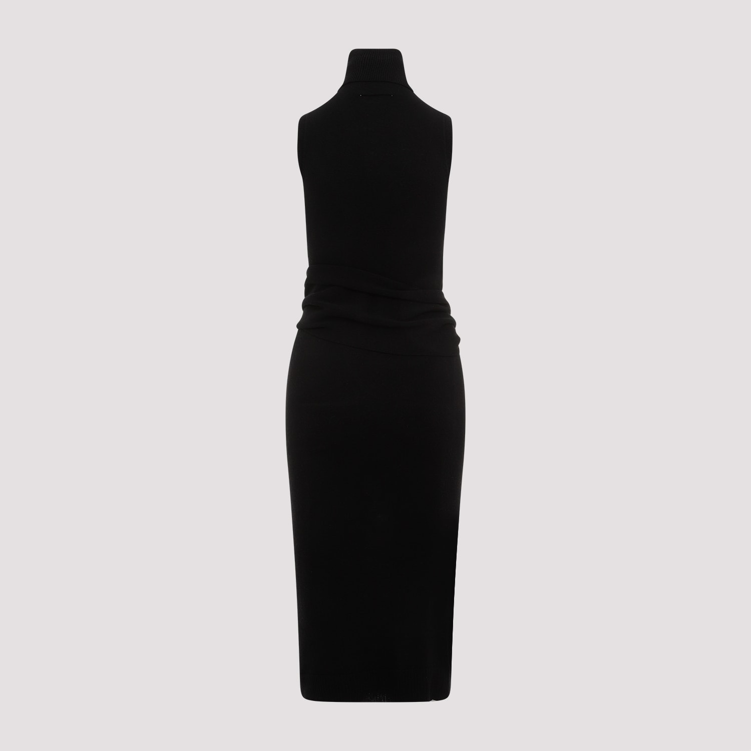 Shop Mm6 Maison Margiela Midi Dress In Black