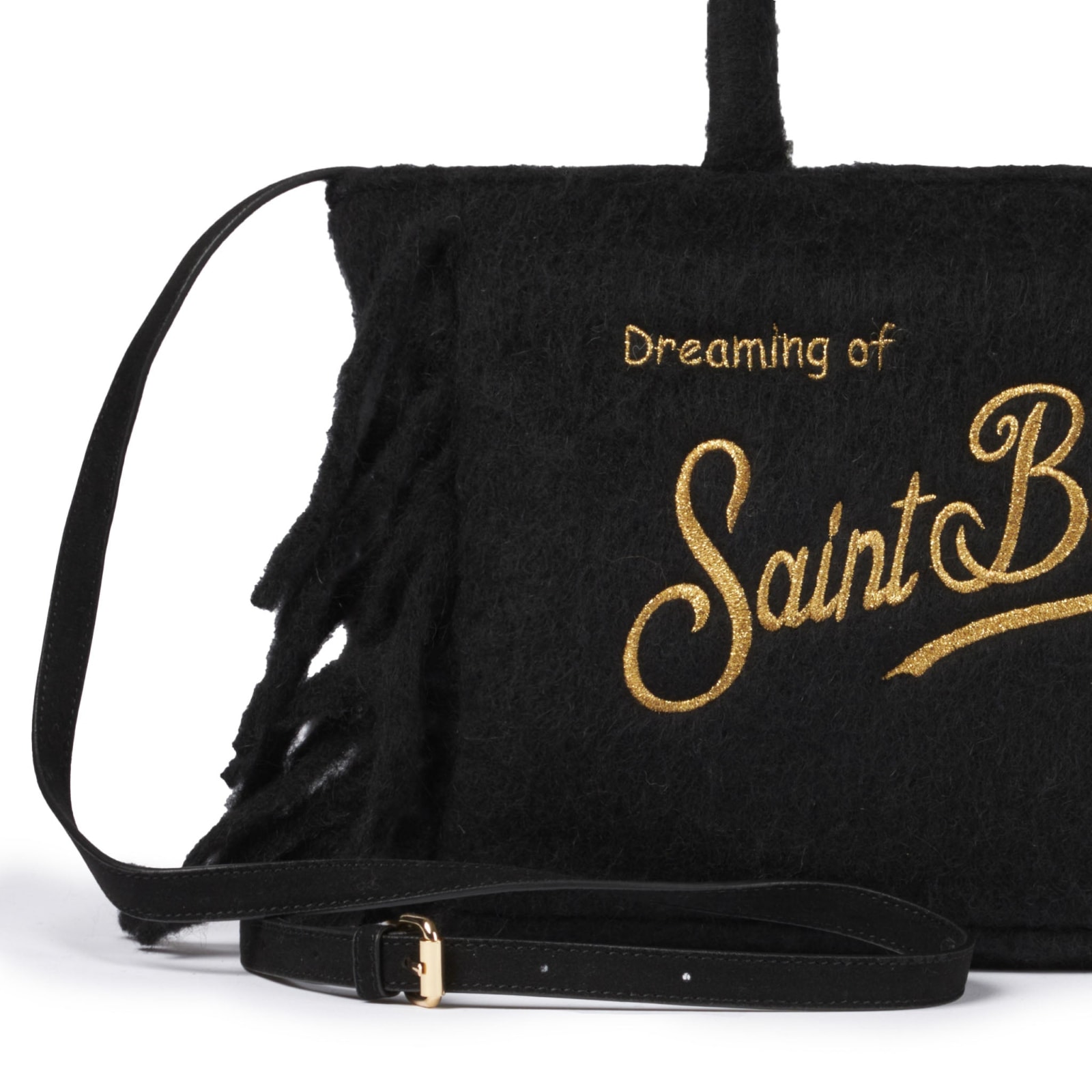 Colette Blanket Handbag With Gold Details In Black