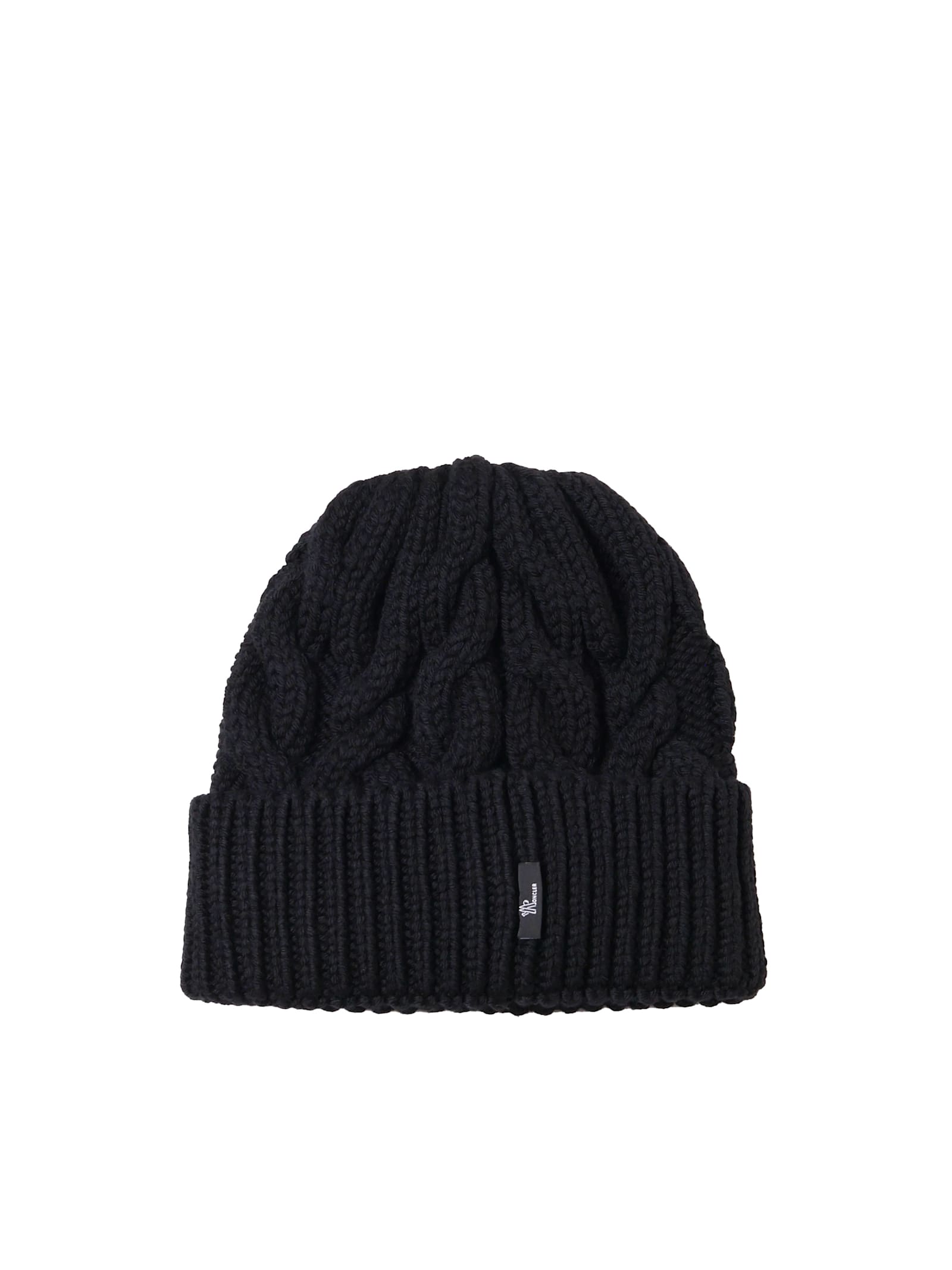 Shop Moncler Beanie Hat In Wool In Black