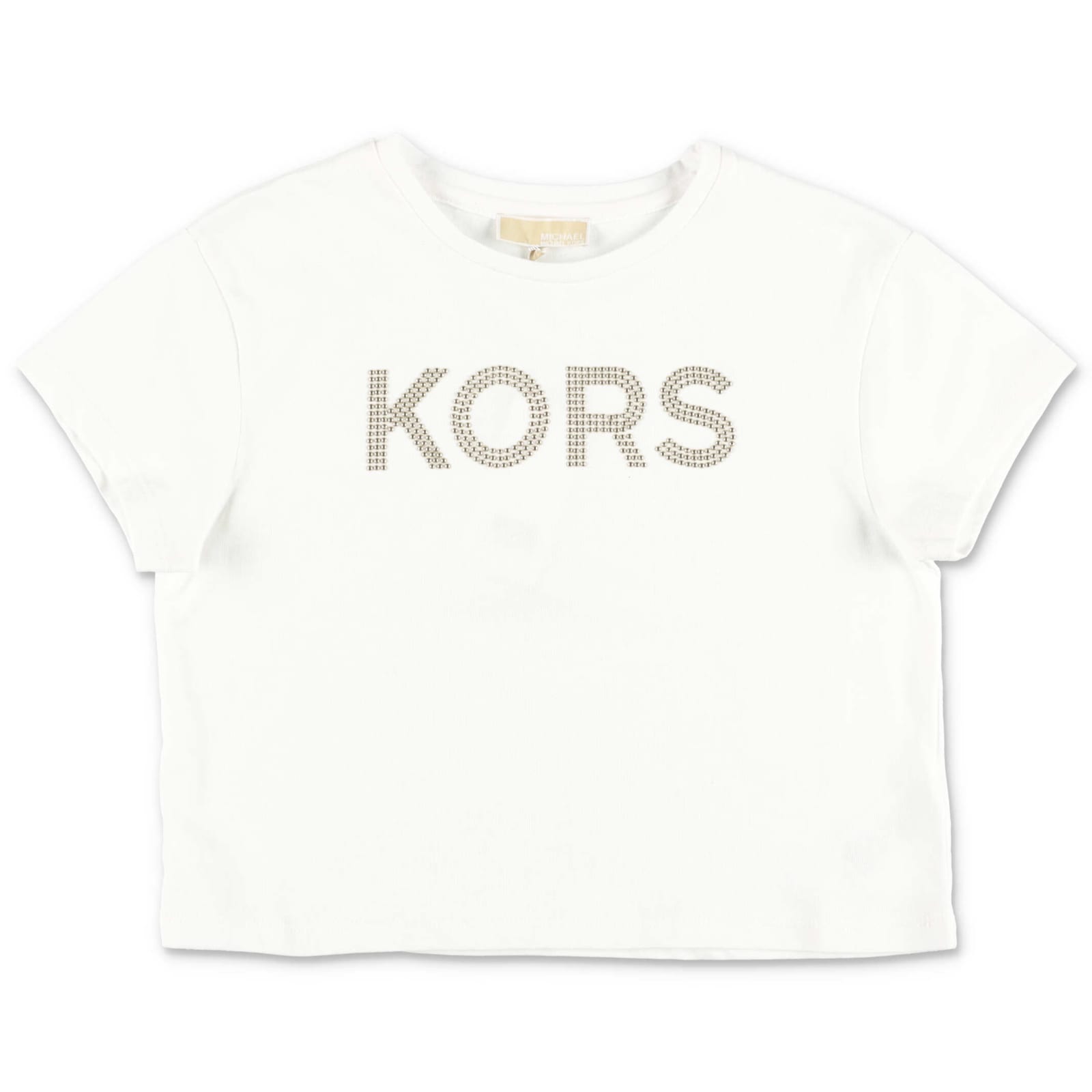 Michael Kors T-shirt Bianca Cropped In Jersey Di Cotone
