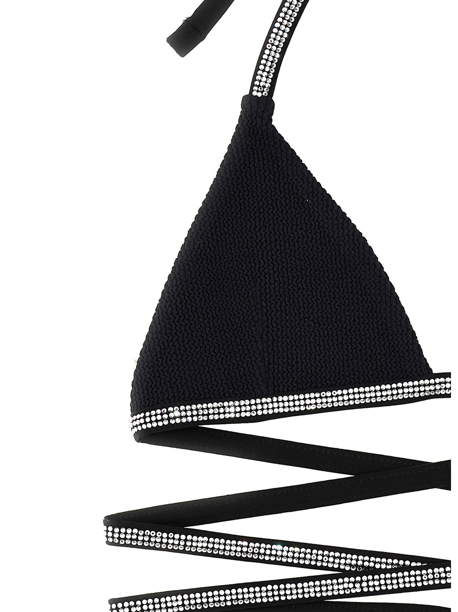 Shop Heron Preston Glitter Tape Swimsuit Top In Black No Color