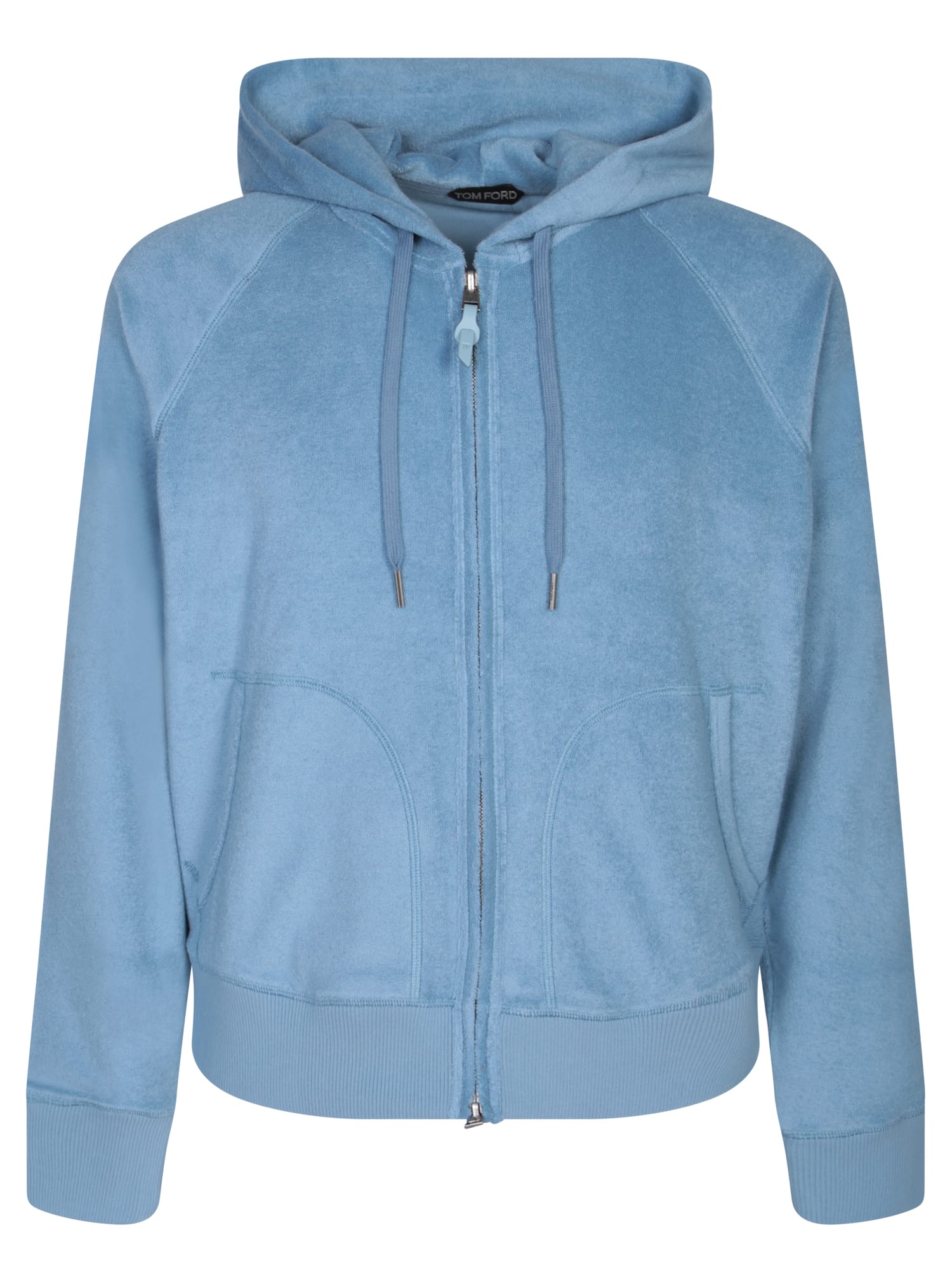 Shop Tom Ford Terry-effect Light Blue Hoodie