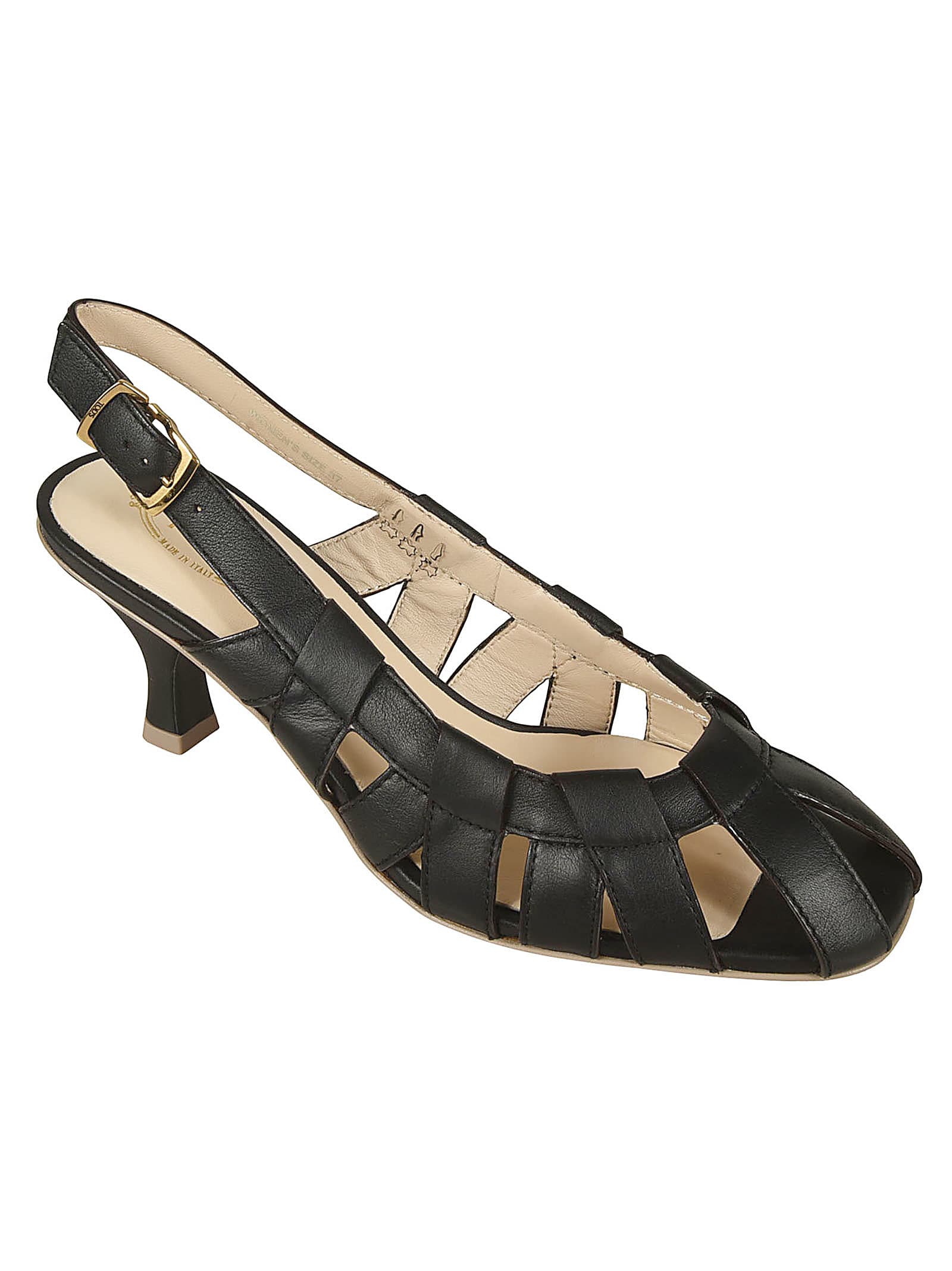 Shop Tod's T65 Slingback Pumps In Mid Black