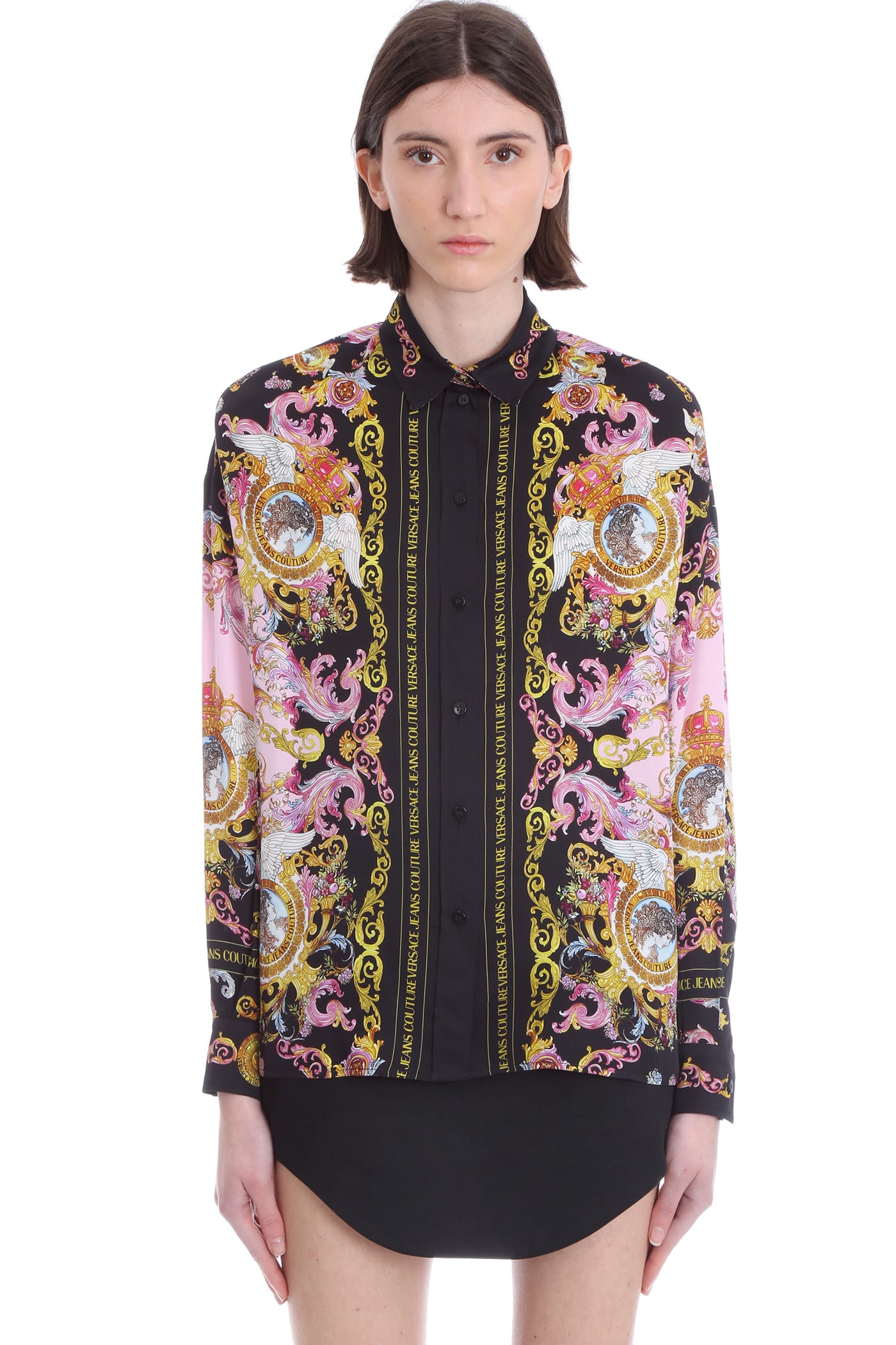 Versace Jeans Couture Shirt In Black Viscose