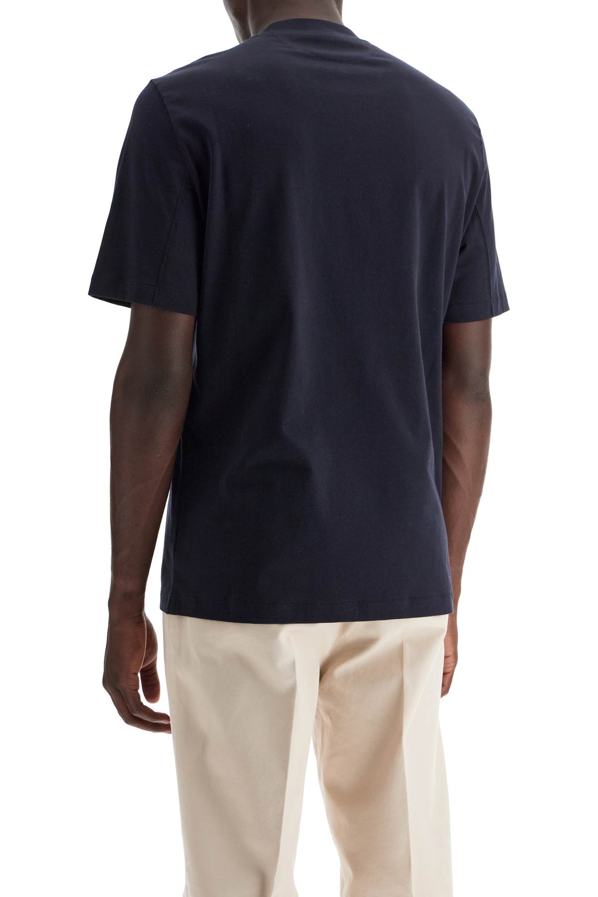 Shop Brunello Cucinelli Crewneck T-shirt In Navy (blue)