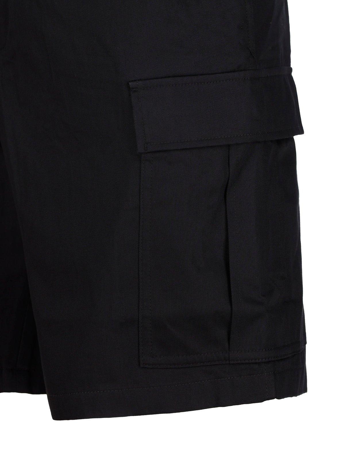 Shop Burberry Pocket Detailed Bermuda Shorts In Black