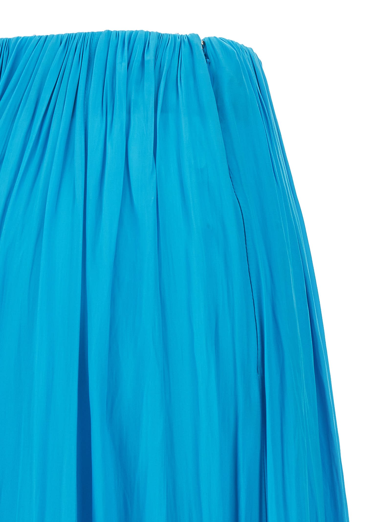 Shop Lanvin Asymmetrical Midi Skirt In Light Blue