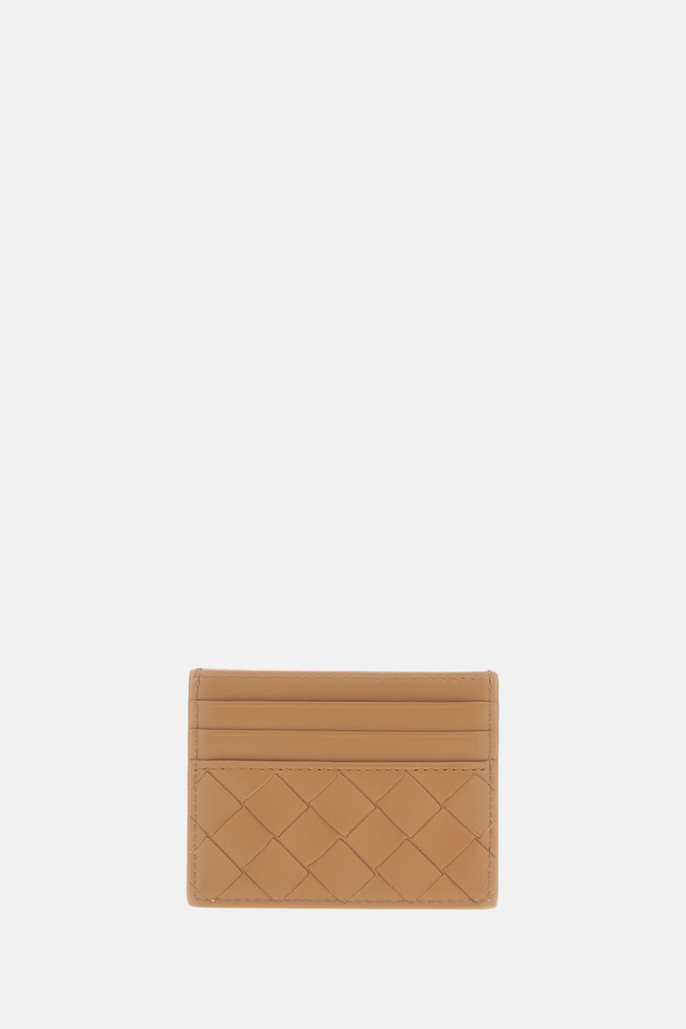 Bottega Veneta Small Card Holder Intreccio In Brown