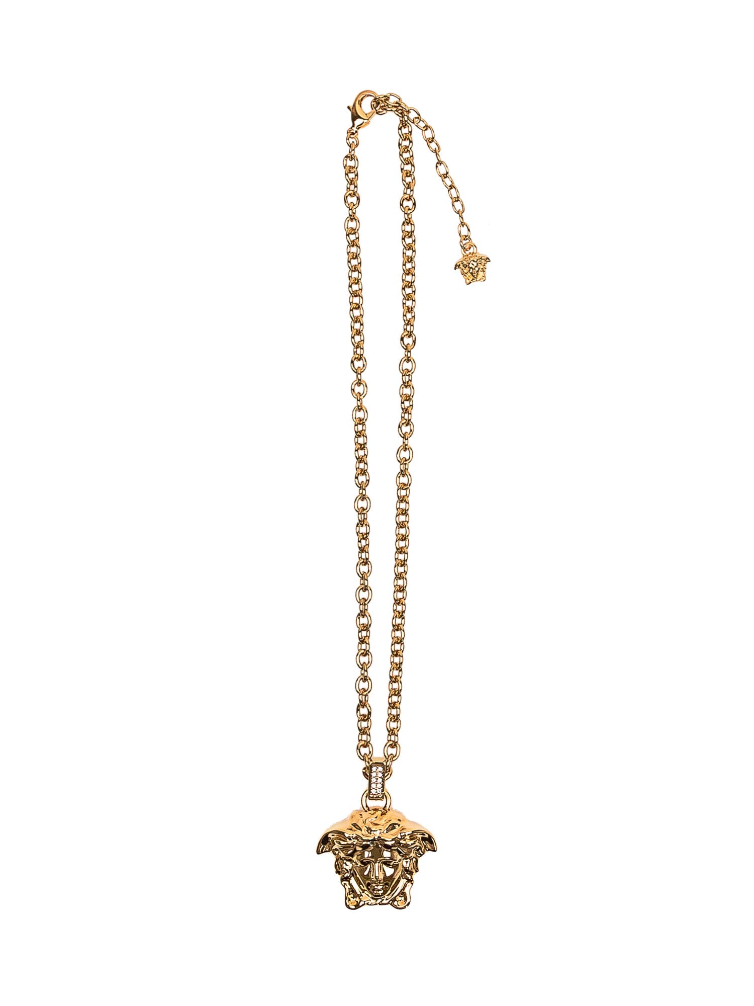 Shop Versace La Medusa Necklace In Crystal-oro
