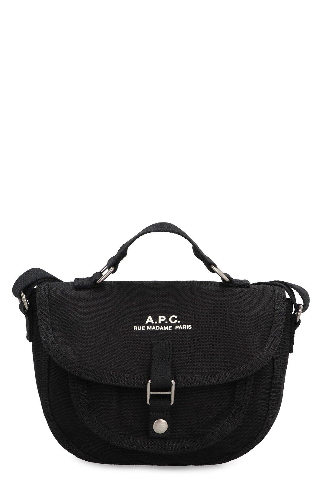 A. P.C. Logo Printed Foldover Top Messenger Bag