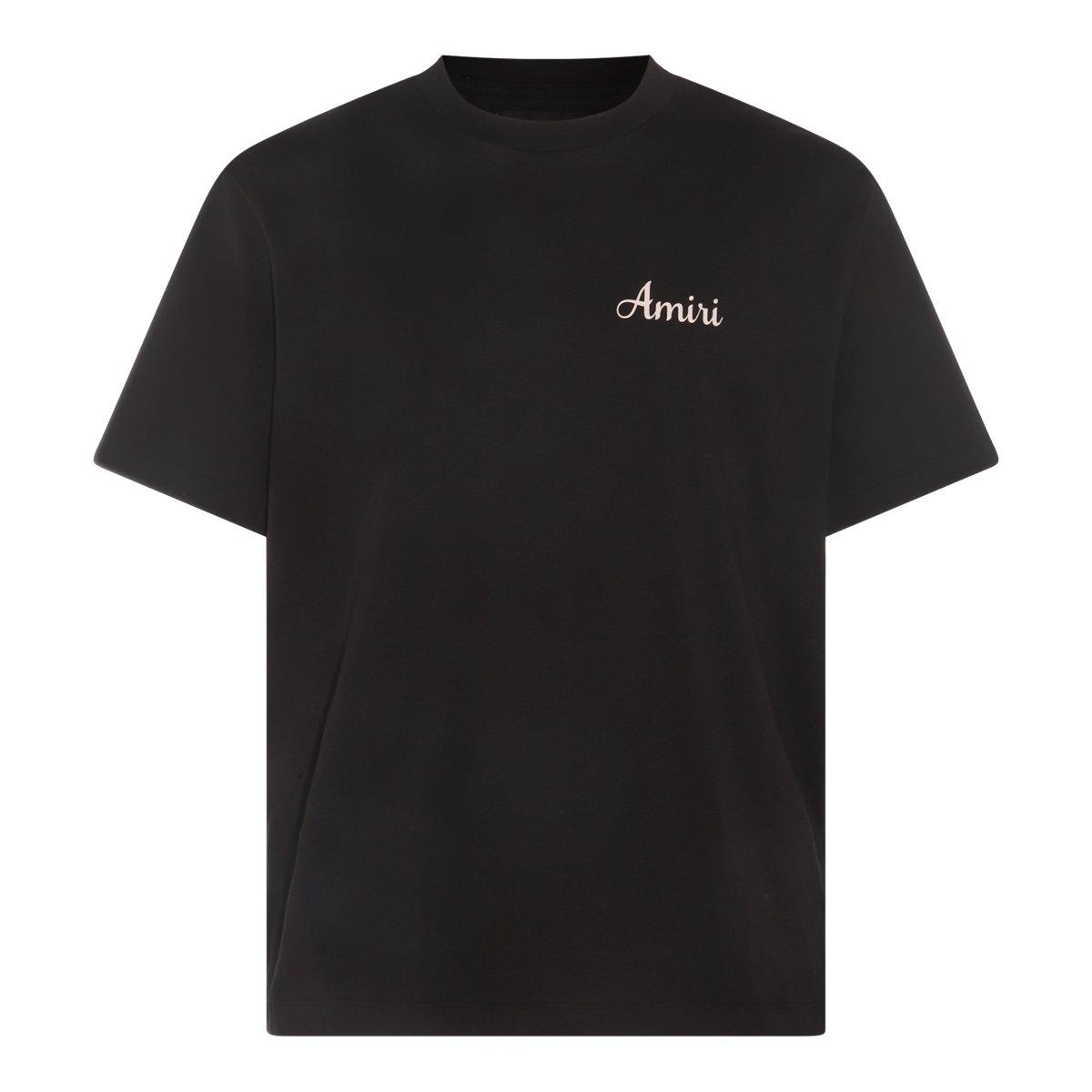 Shop Amiri Logo Printed Crewneck T-shirt In Black