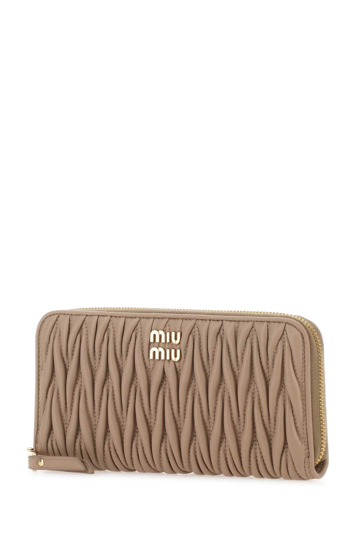 Shop Miu Miu Powder Pink Nappa Leather Wallet In Cammeo