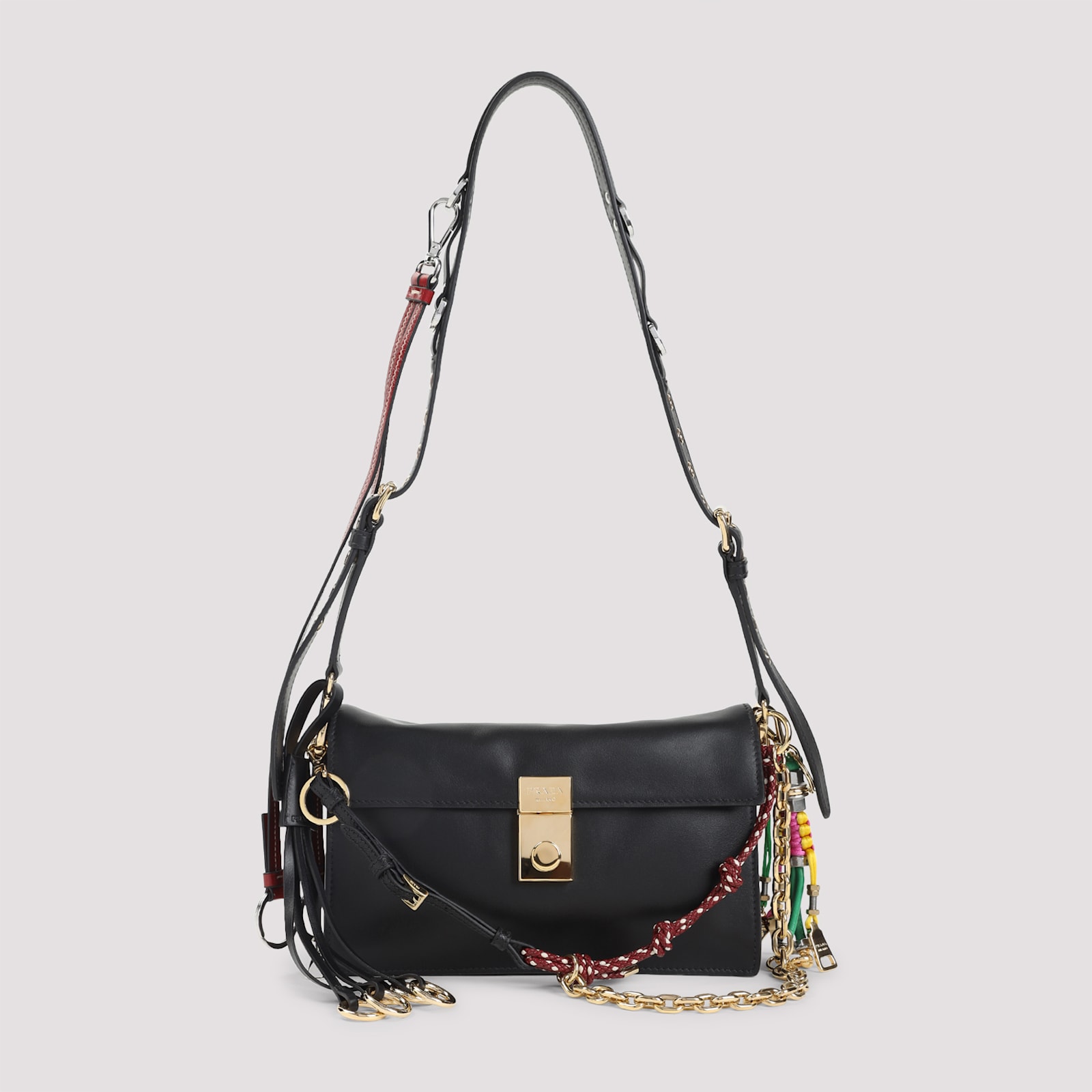 Prada Soft Sound Shoulder Bag In Black