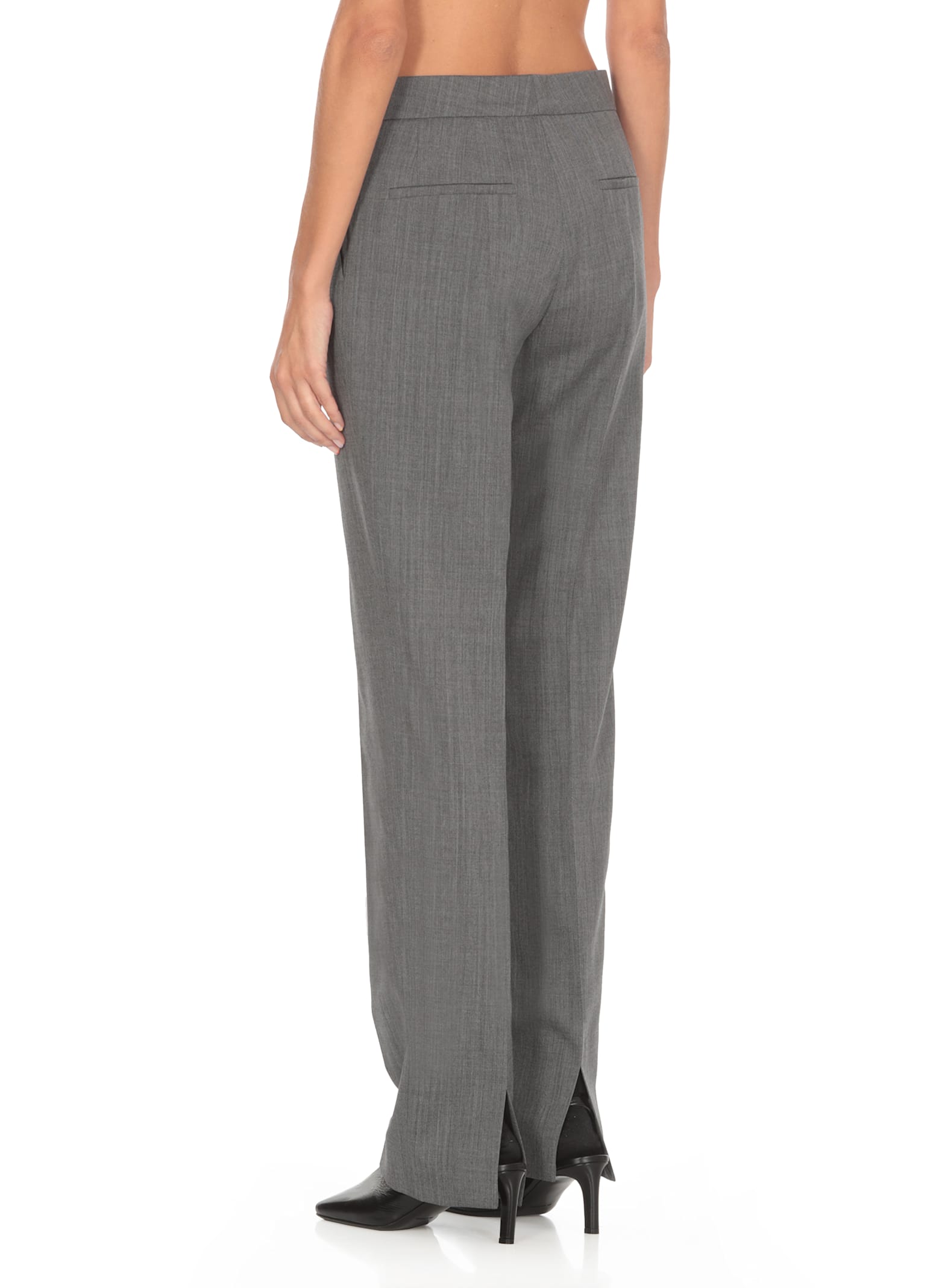 Shop Jil Sander Wool Pants In Grey