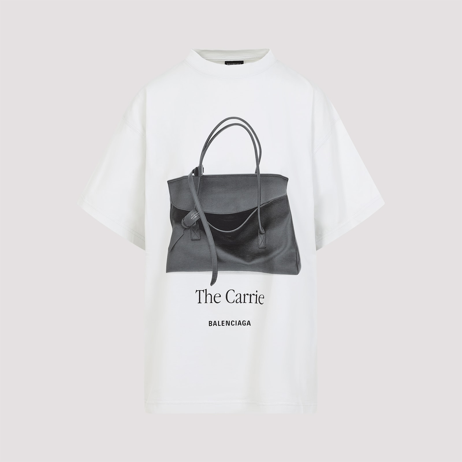 Balenciaga Oversized Graphic Print T-shirt In Dirty White
