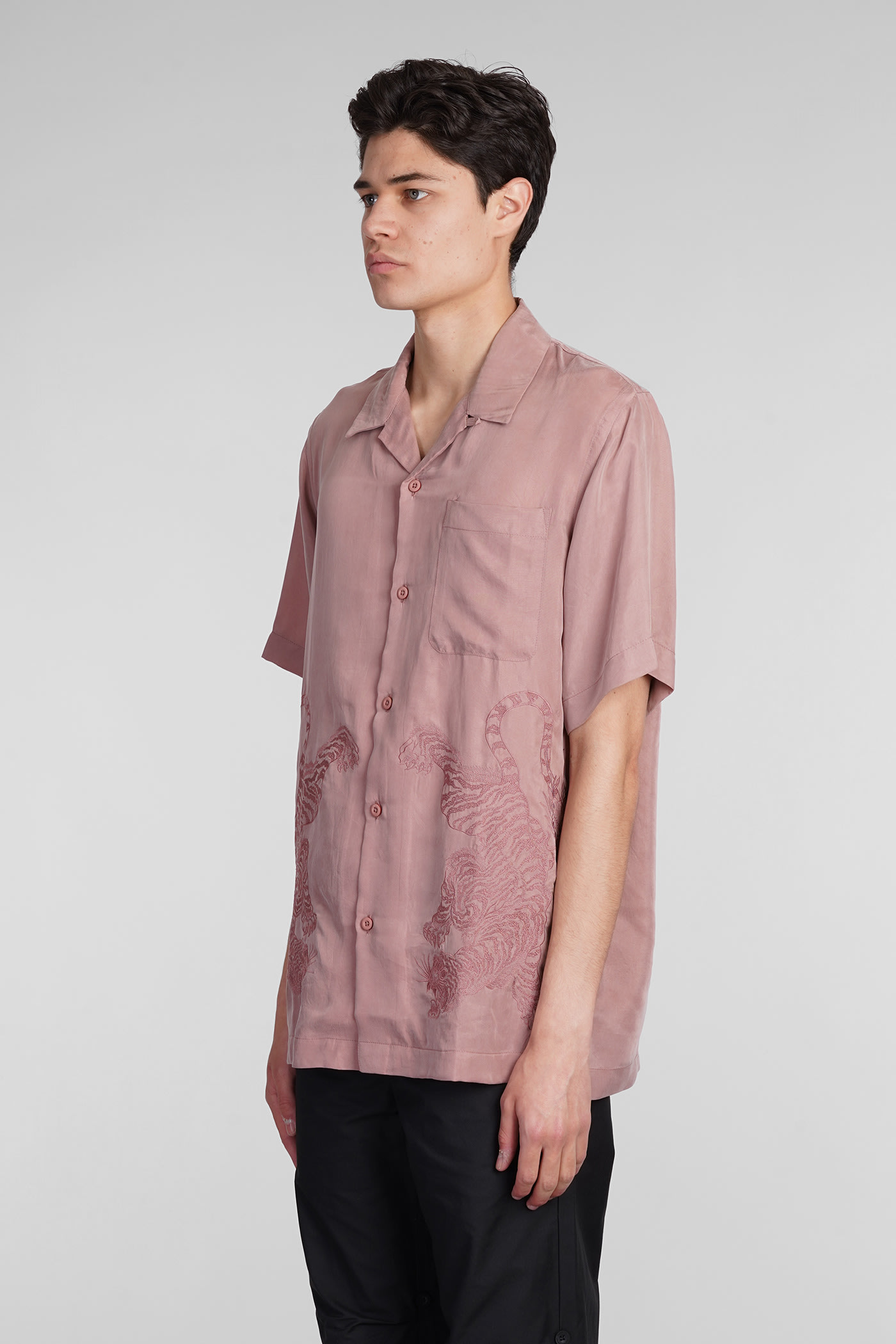 Shop Maharishi Shirt In Rose-pink Polyamide Polyester