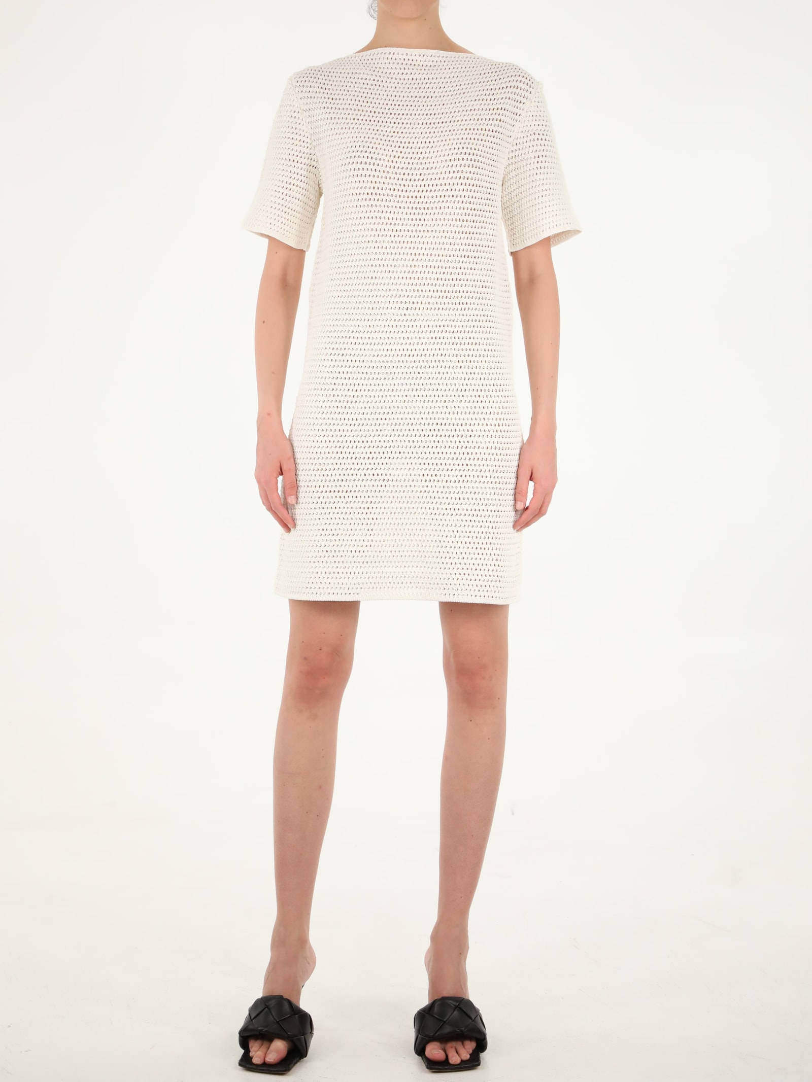 Bottega Veneta Crochet White Dress