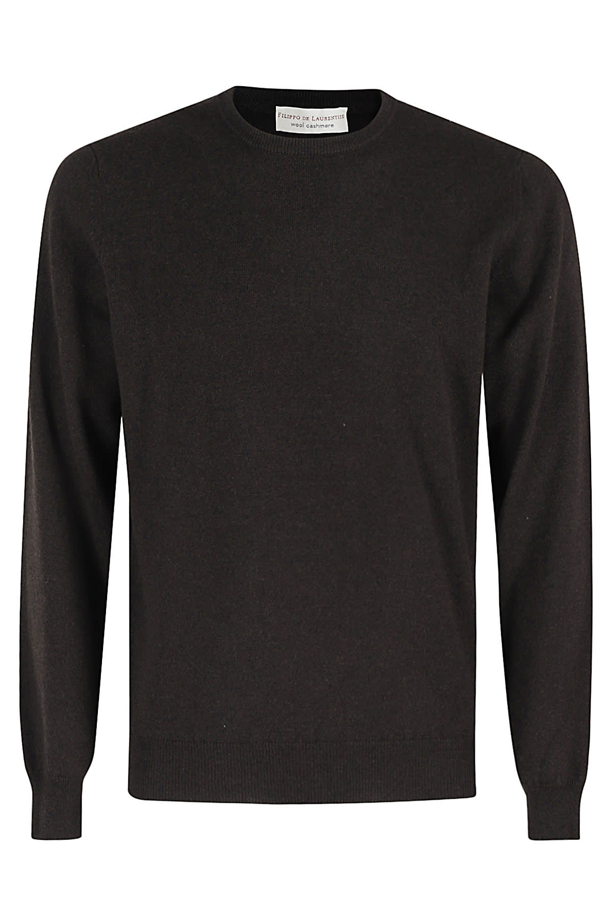 Shop Filippo De Laurentiis Girocollo ml Lana Cashmere In Moro