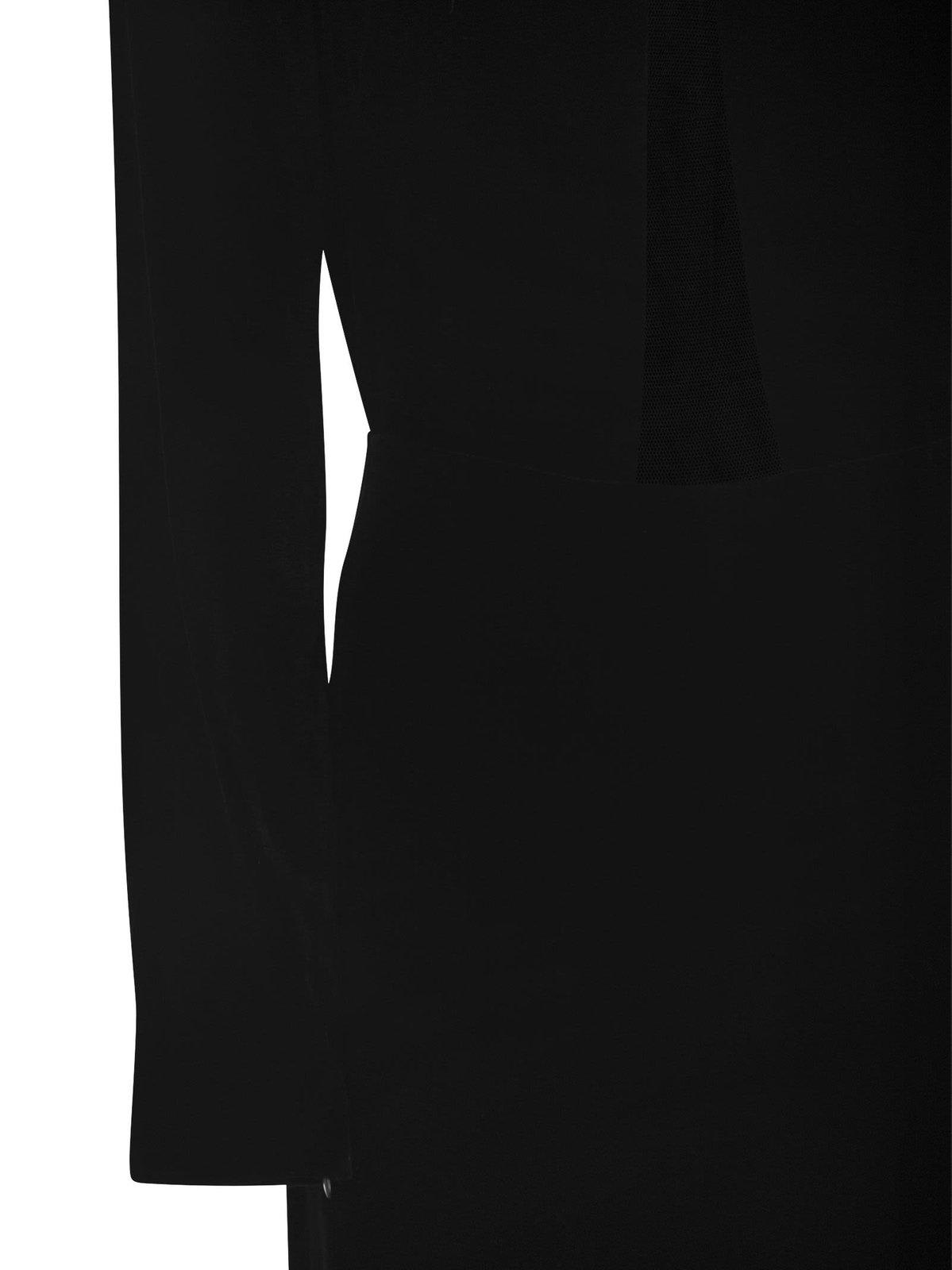 Shop Max Mara Baia Crewneck Long-sleeved Dress In Black