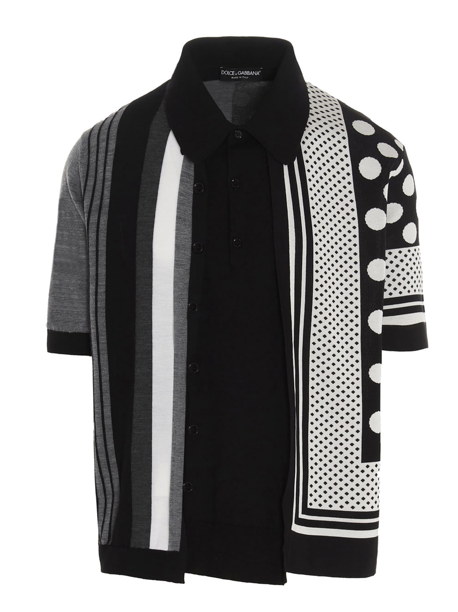 Dolce & Gabbana Polo In Black & White