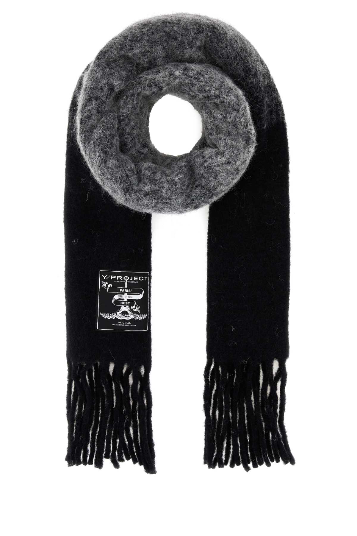 Embroidered Mohair Blend Scarf