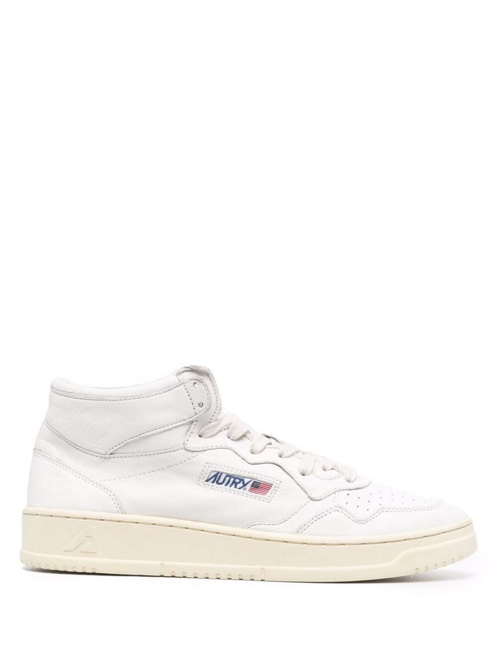 Hig Top White Leather Sneakers With Logo Autry Man
