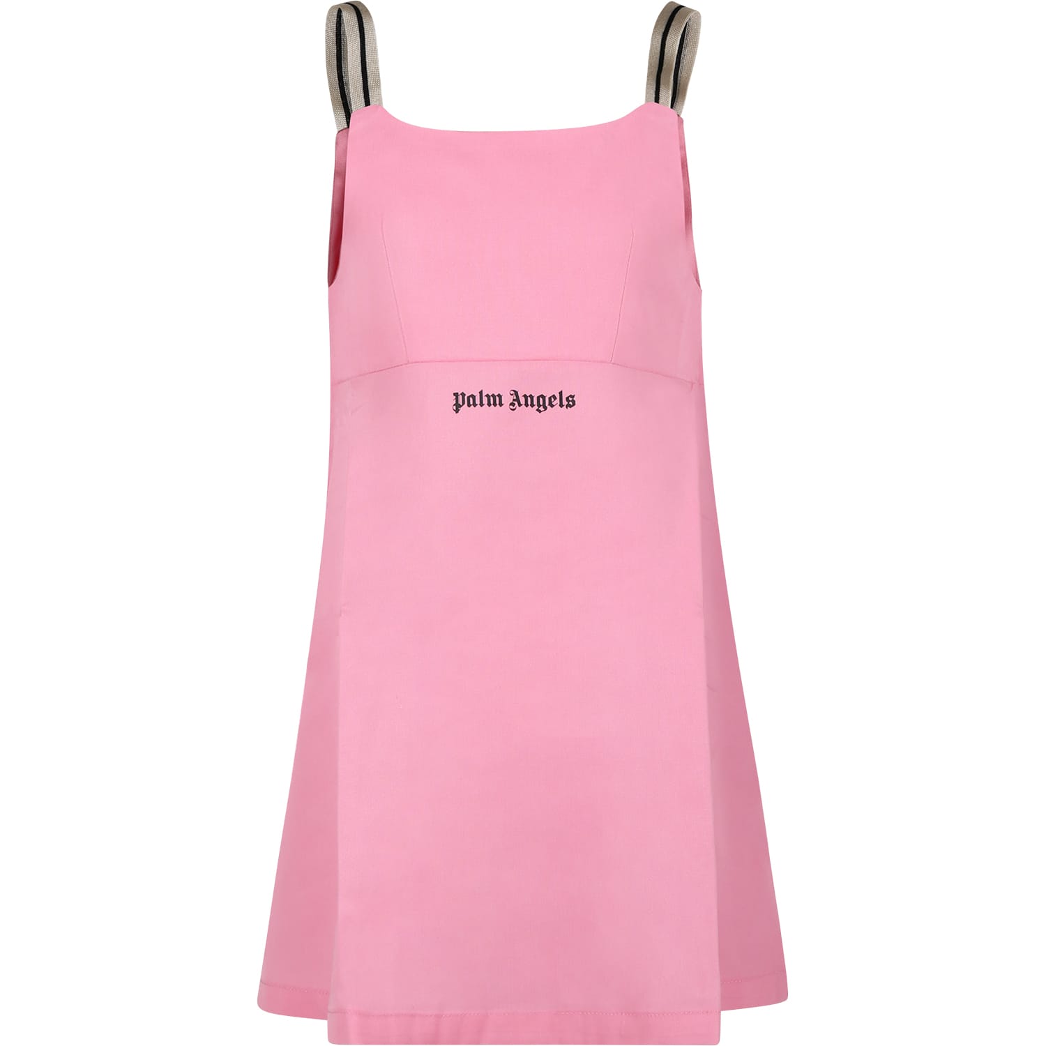 Palm Angels Pink Dress For Girl With Logo