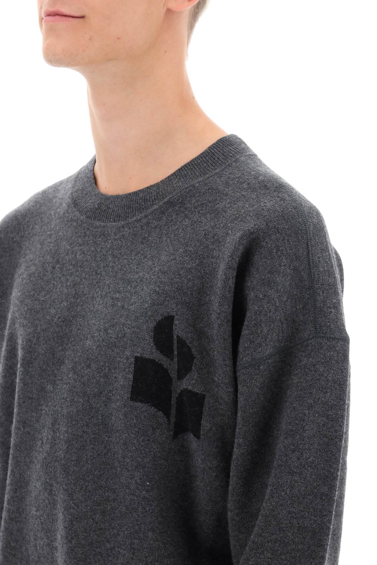 Isabel Marant Antea Logo-detail Pullover In An Anthracite