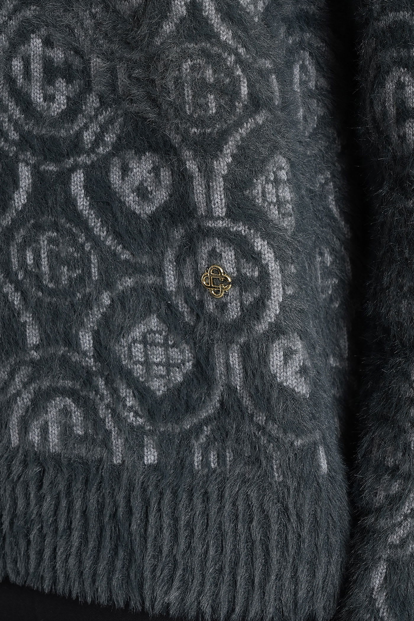Casablanca Wool-blend Fluffy Monogram Sweater In Gray