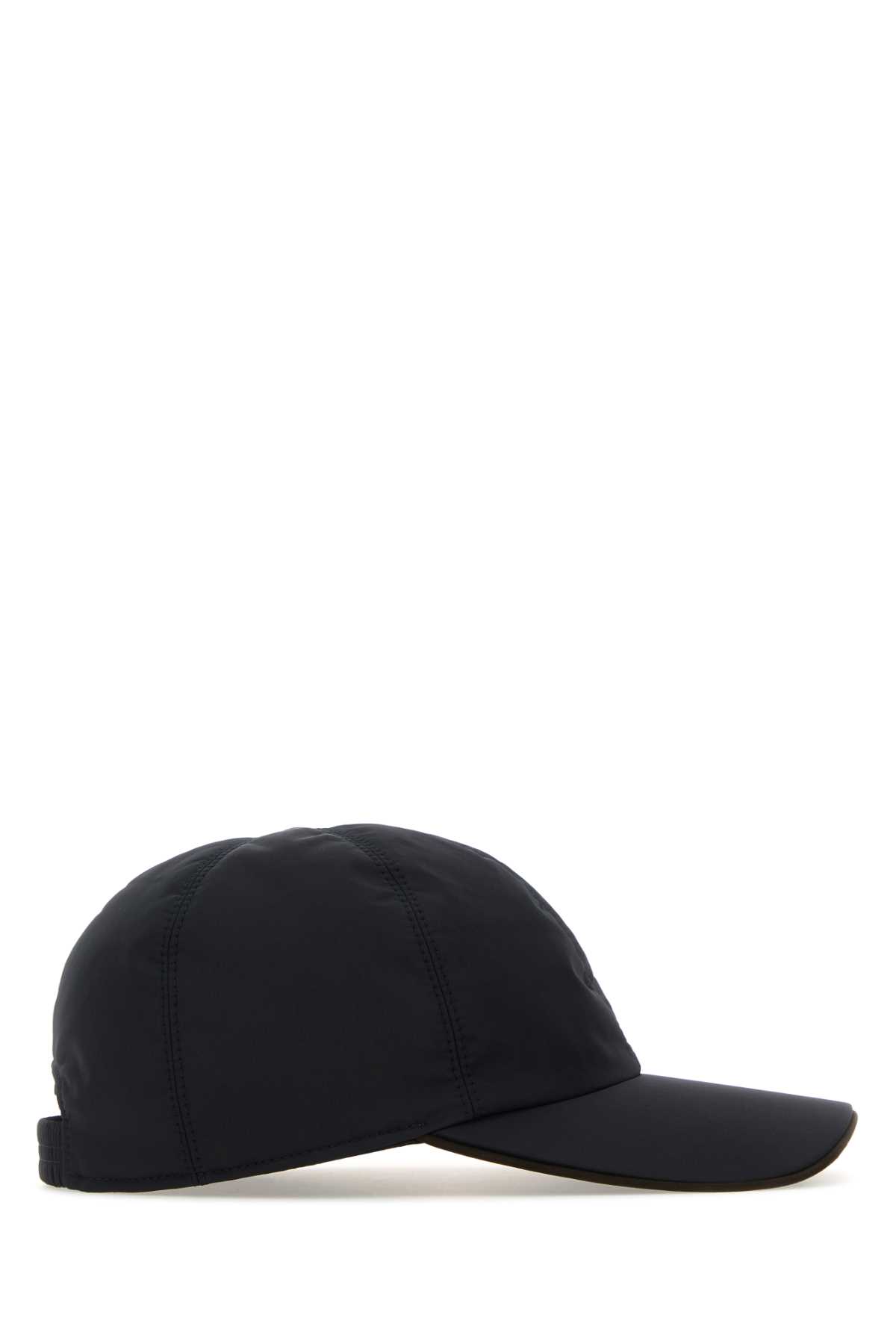 Shop Zegna Black Polyester Baseball Cap In Bl1