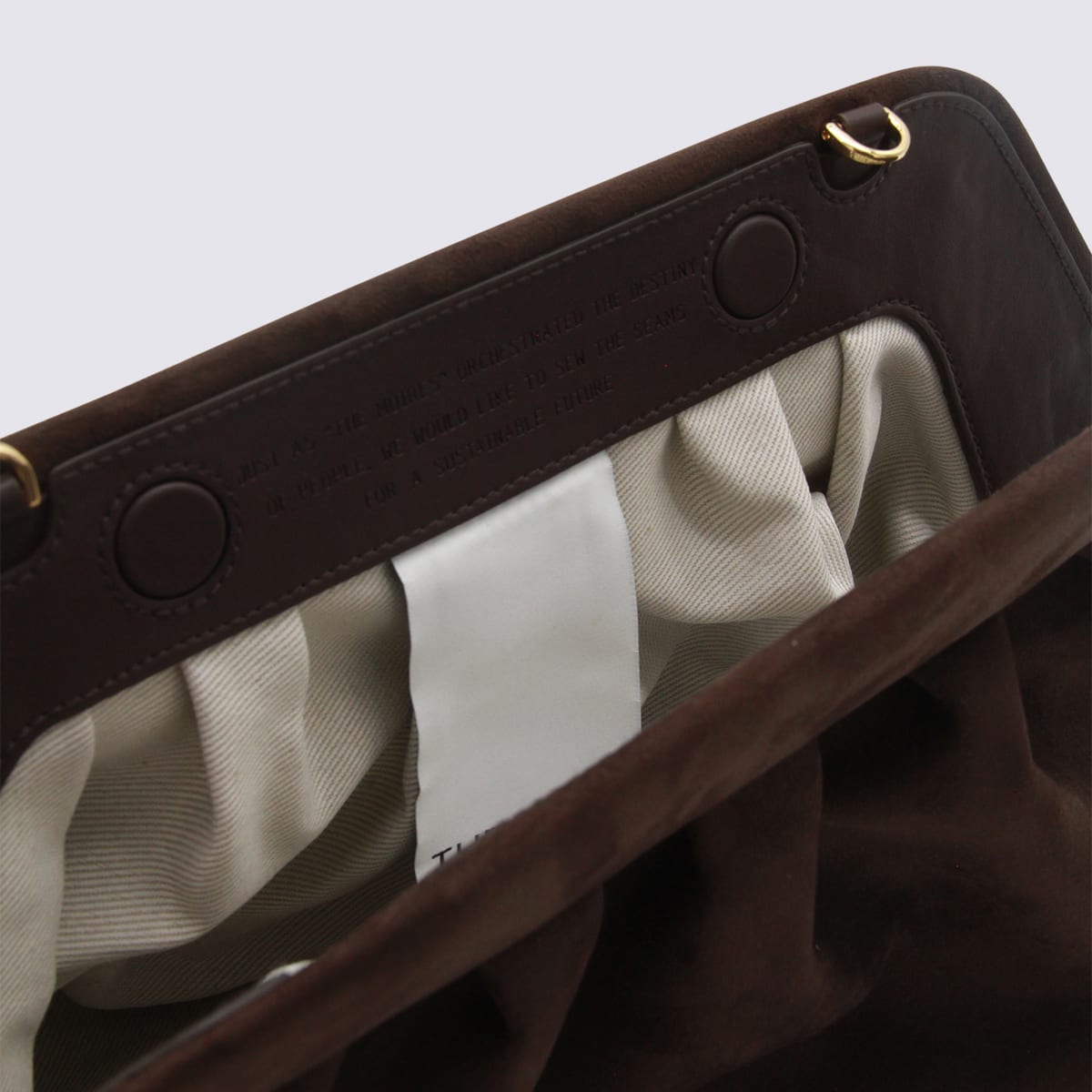 Themoirè Brown Vegan Bios Leather Clutches In Black