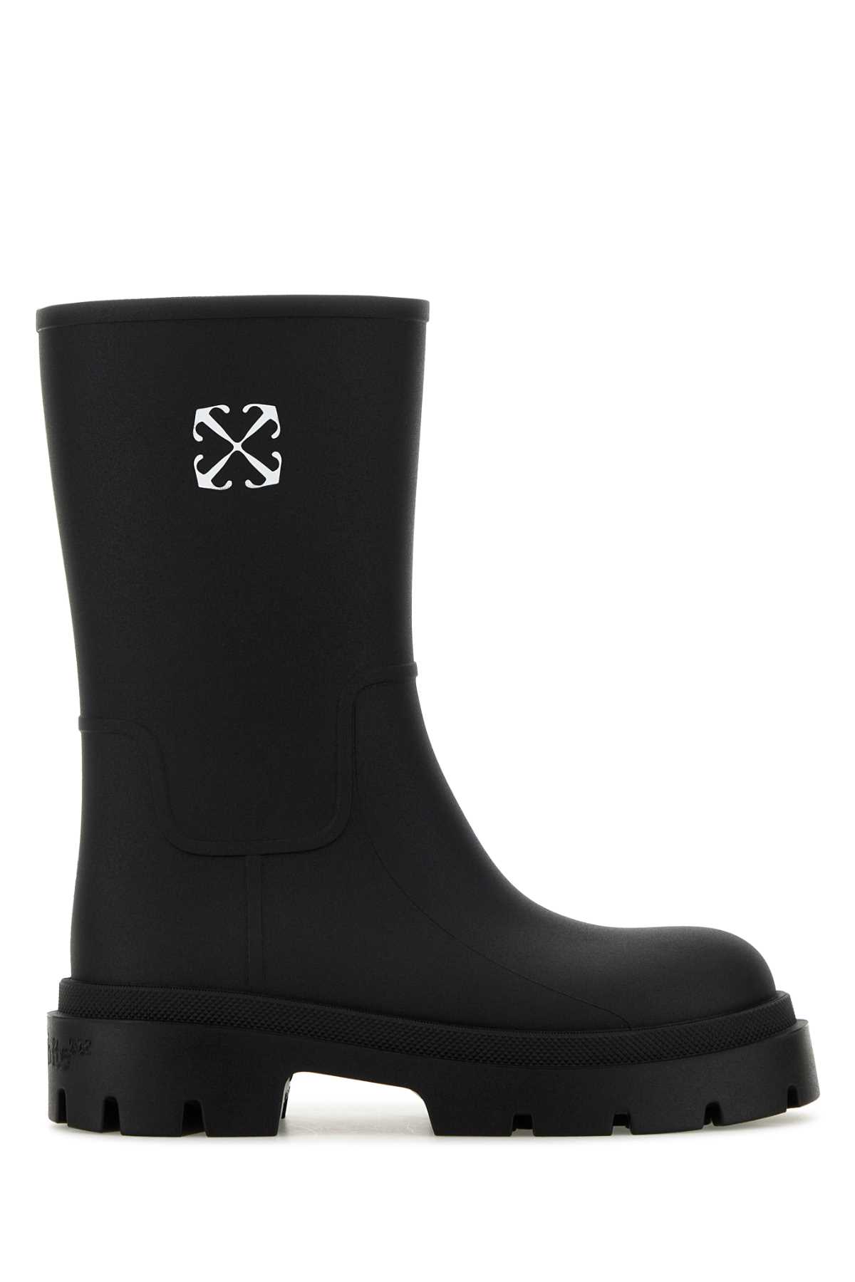 Shop Off-white Black Rubber Reboot Arrow Boots In Blackwhite