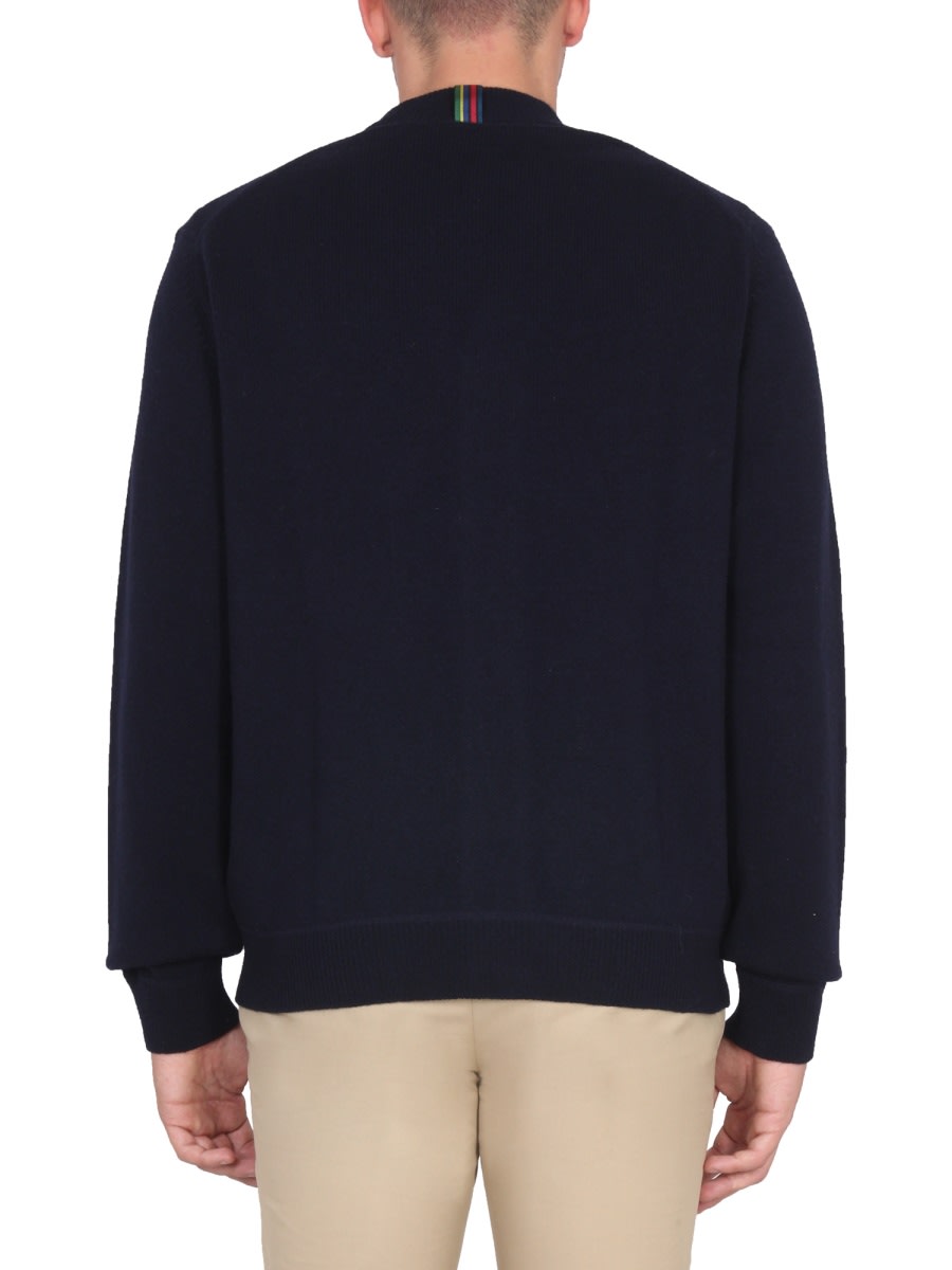 Shop Ps By Paul Smith V-neck Cardigan In Blue
