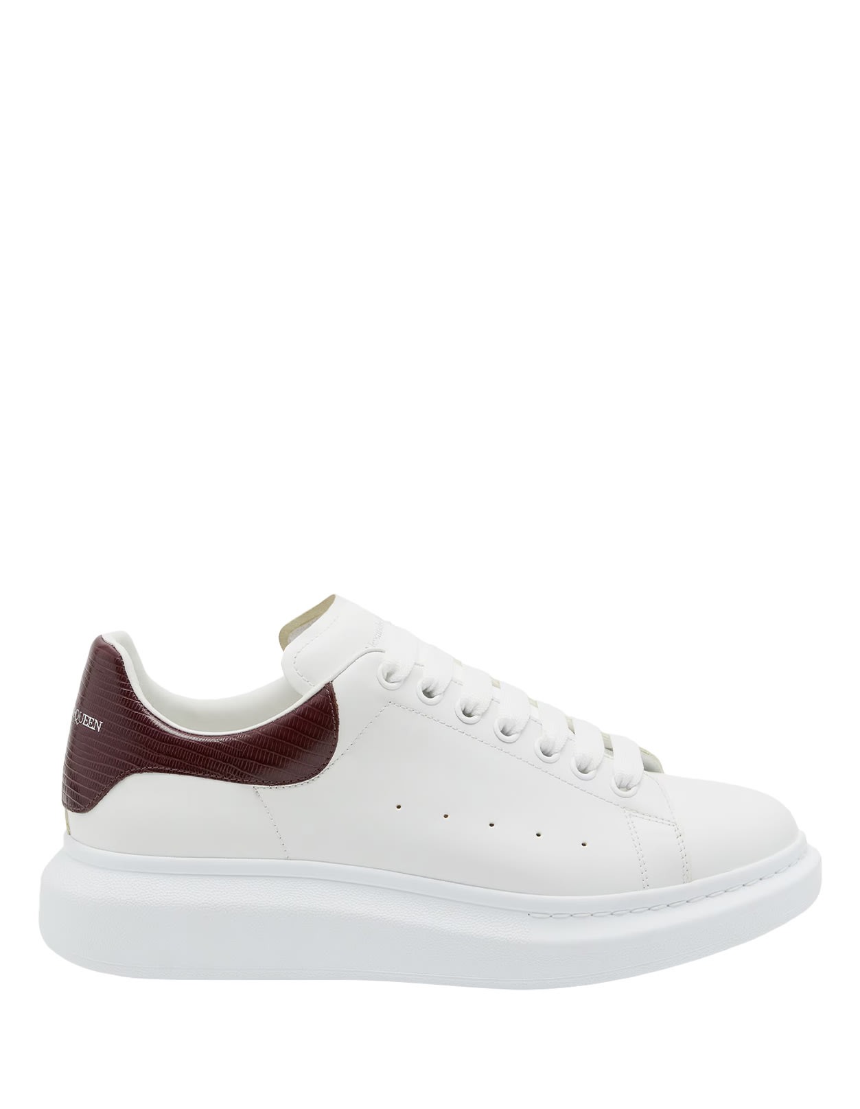 Shop Alexander Mcqueen Oversized Sneakers In White/burgundy