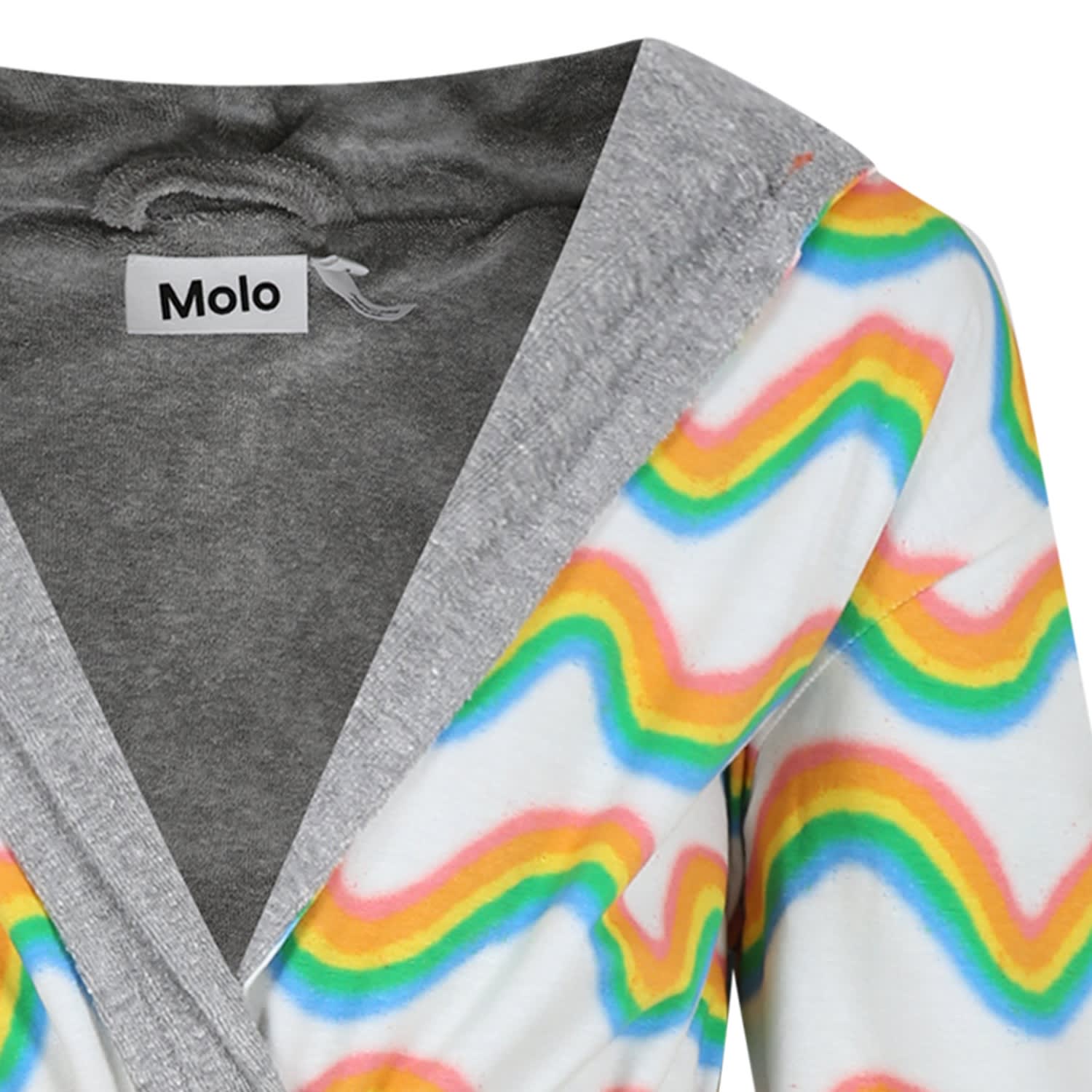 Shop Molo Green Dressing Gown For Kids In Multicolor