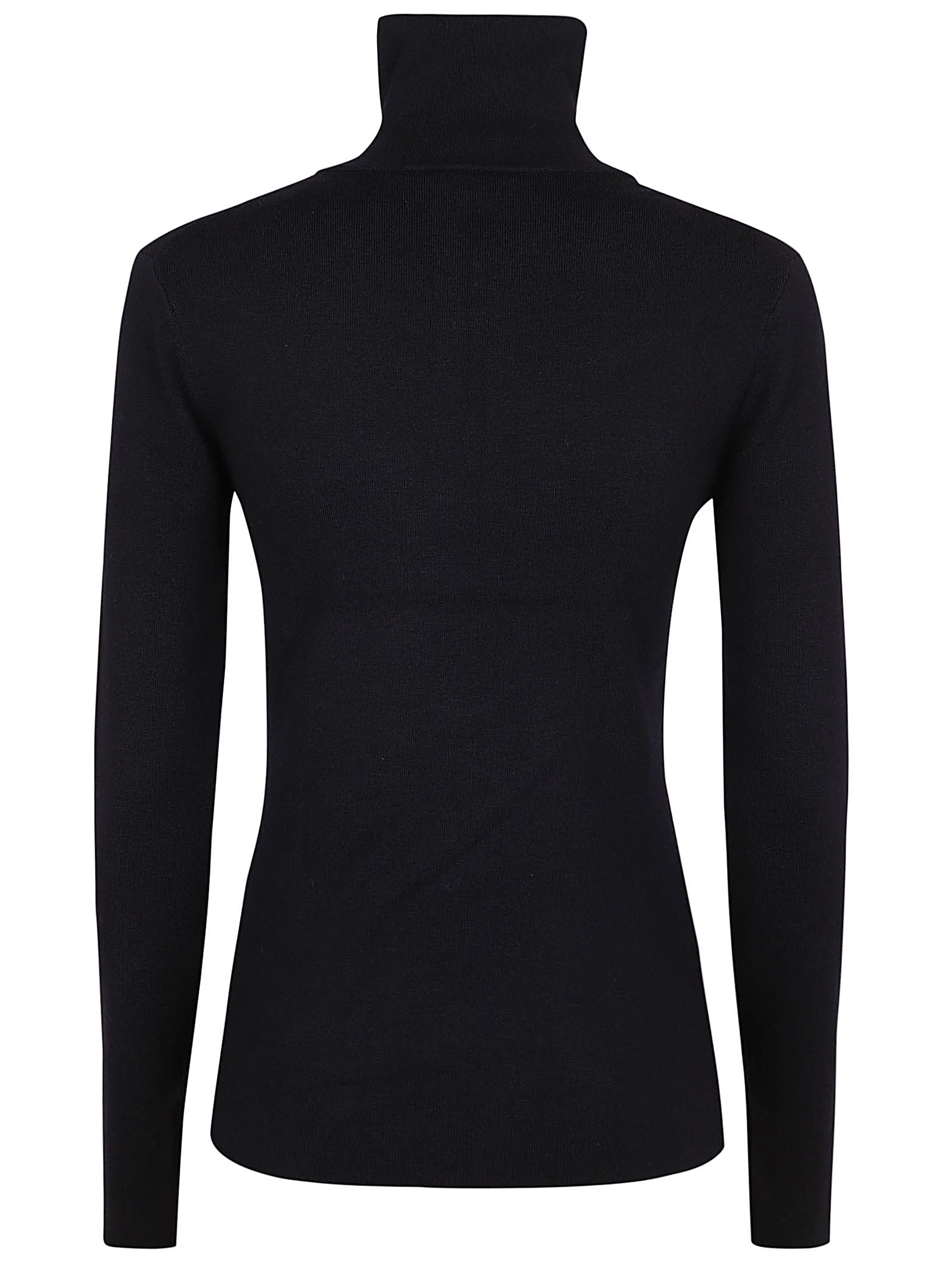 Shop Victoria Beckham Half Zip High Neck Top In Ink Blue