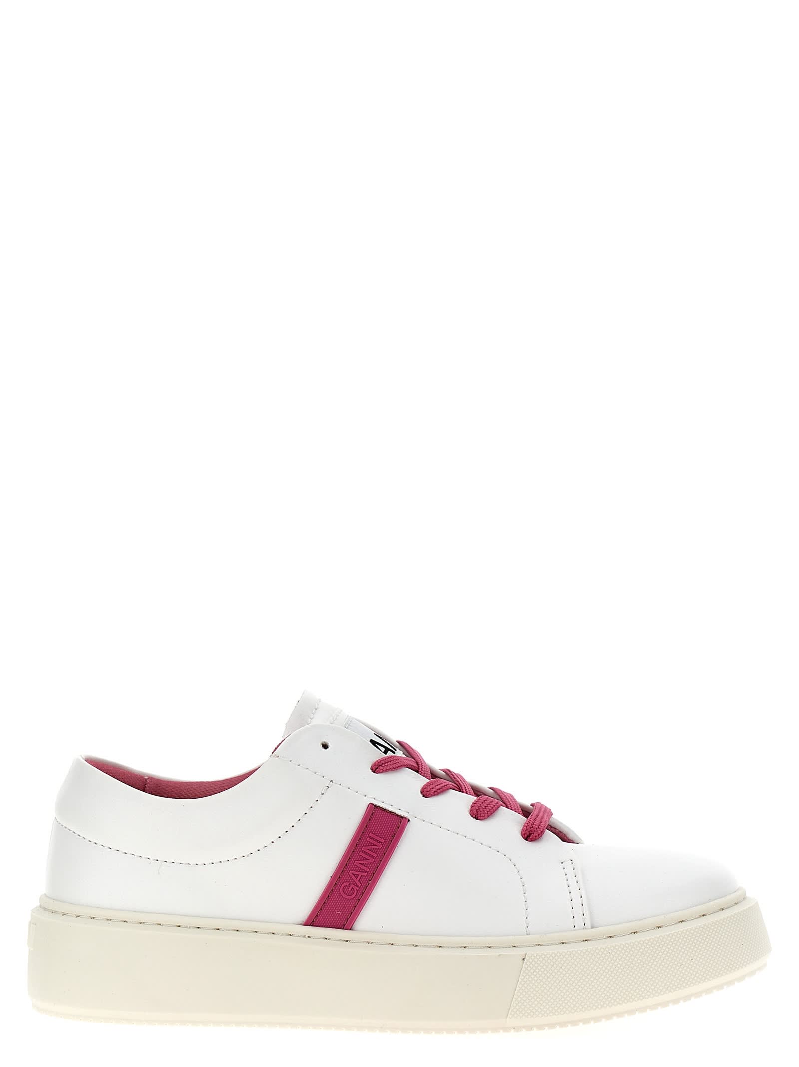 Shop Ganni Sporty Mix Sneakers In Fuchsia