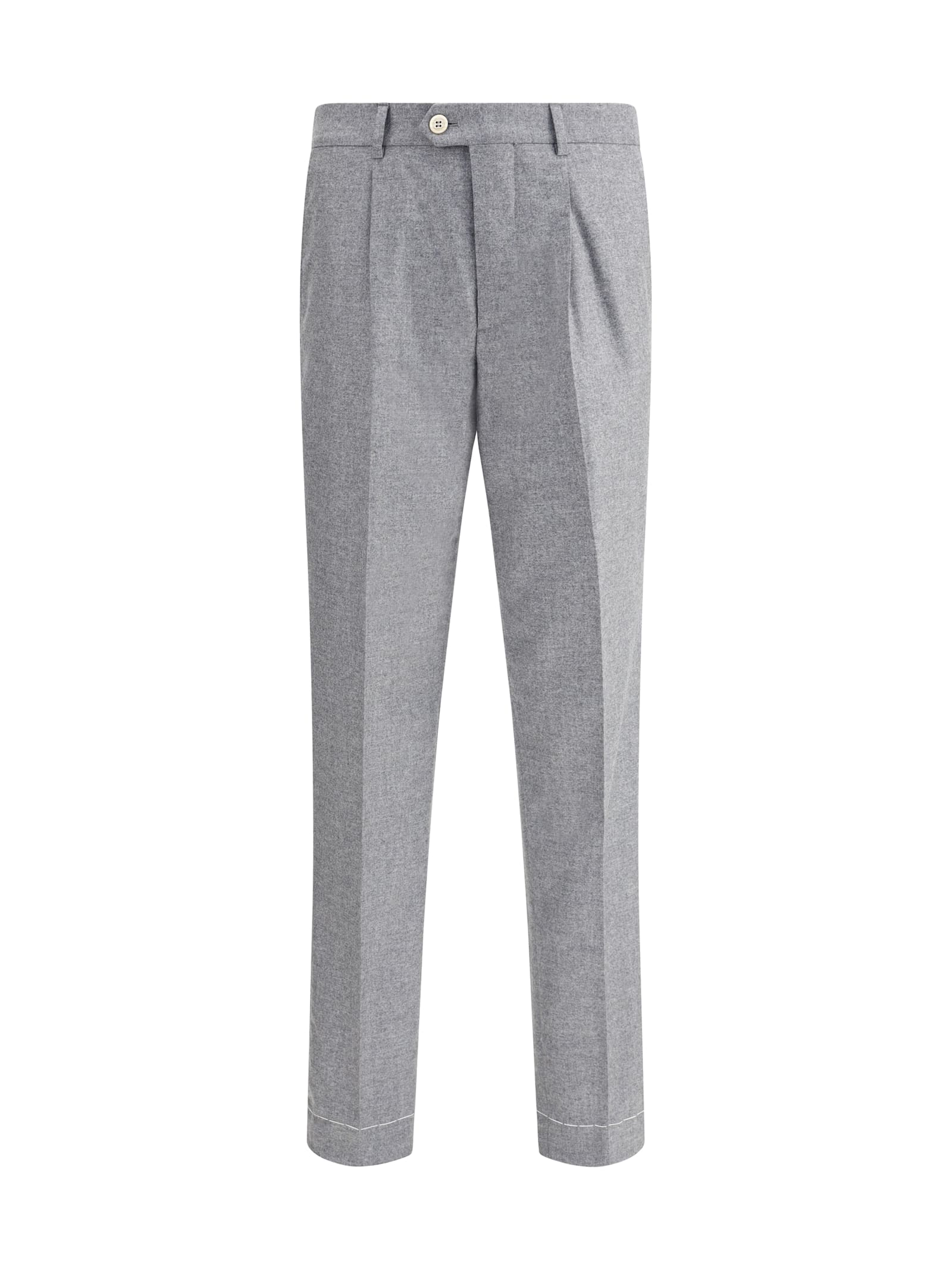 Brunello Cucinelli Men Cashmere-silk Flannel Pants In Multi