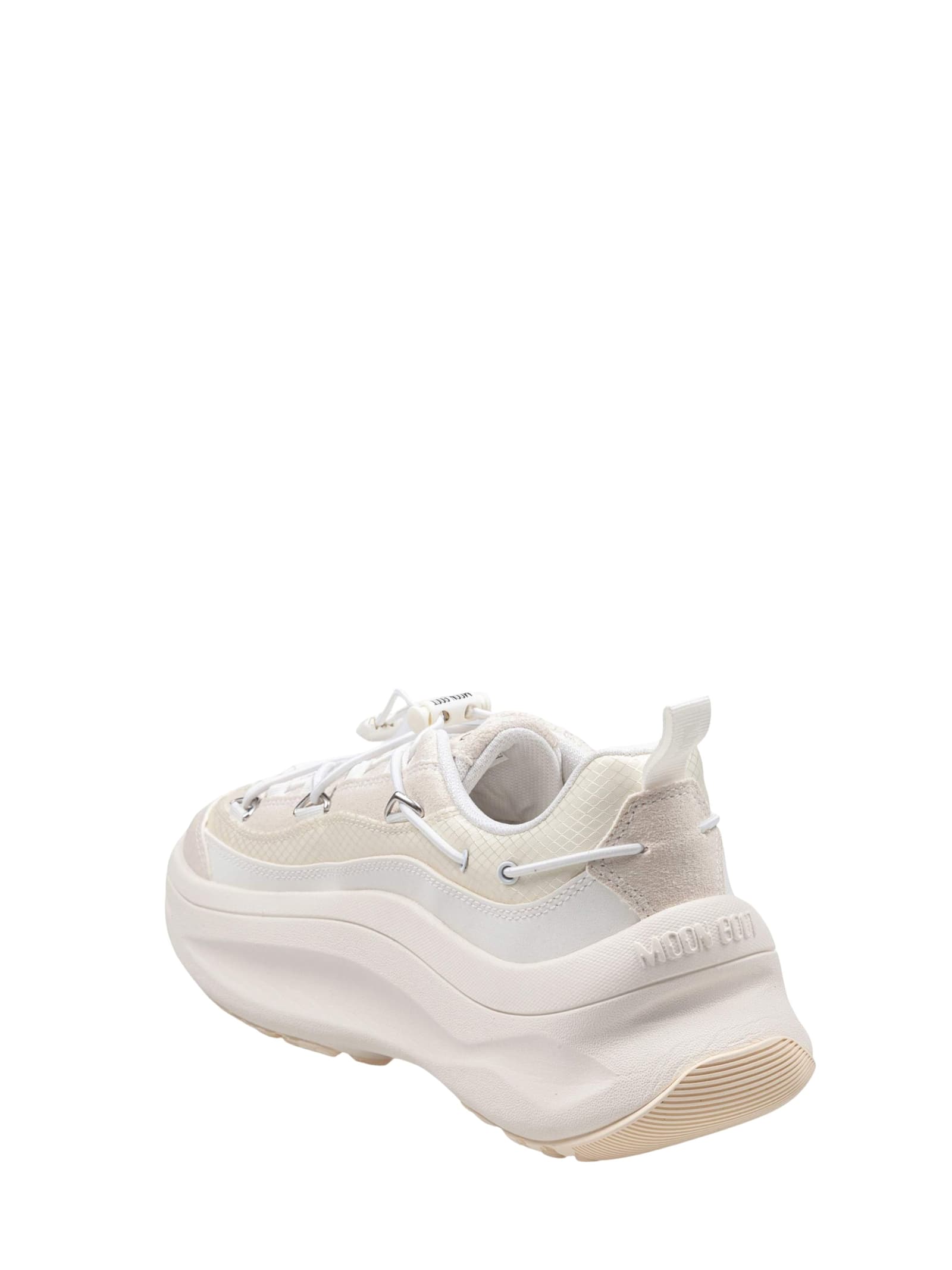Moon Boot Sneakers Moon247 In Pelle E Tessuto Colore Bianco In White