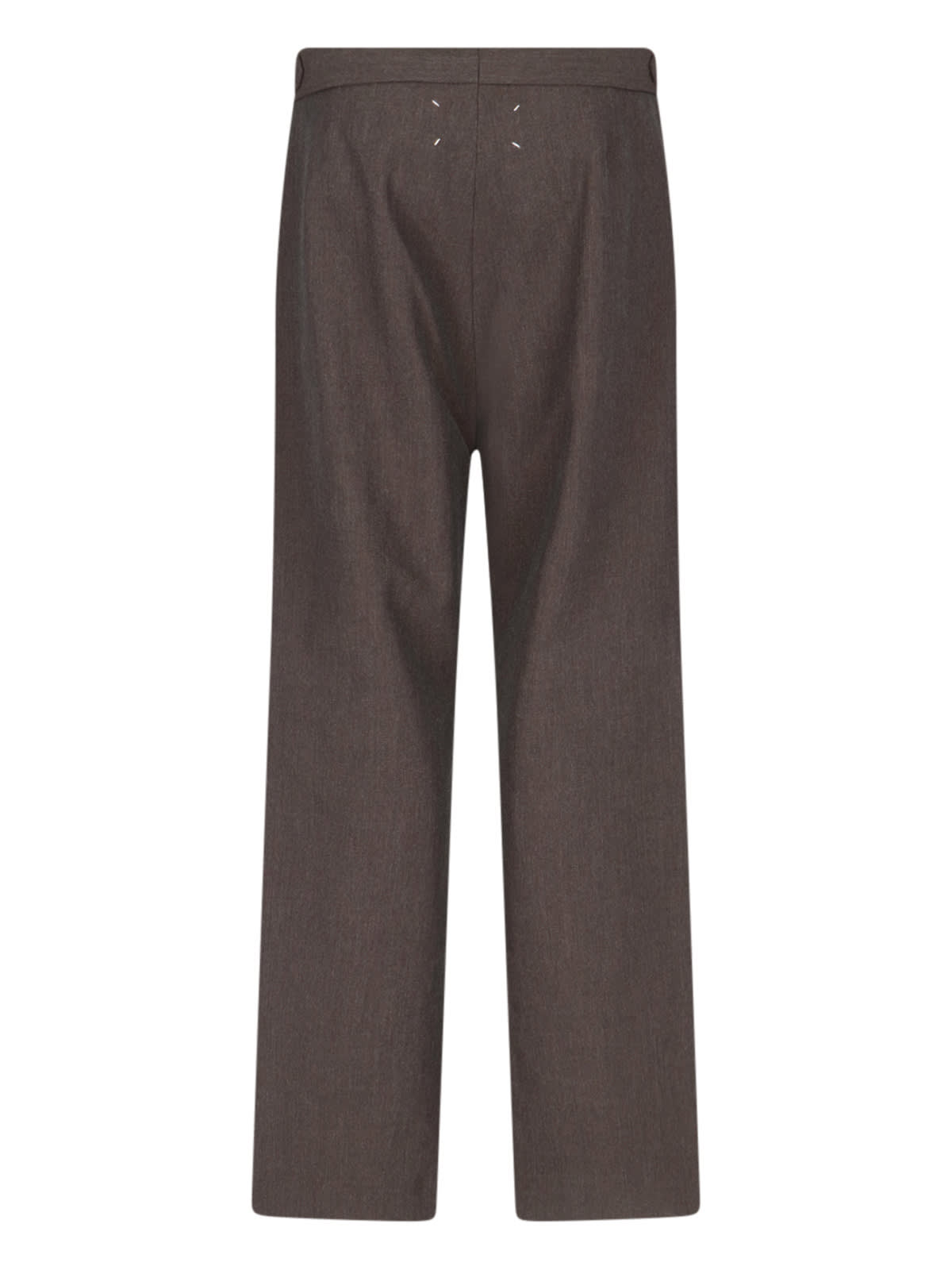 Shop Maison Margiela Wool Pants In Brown