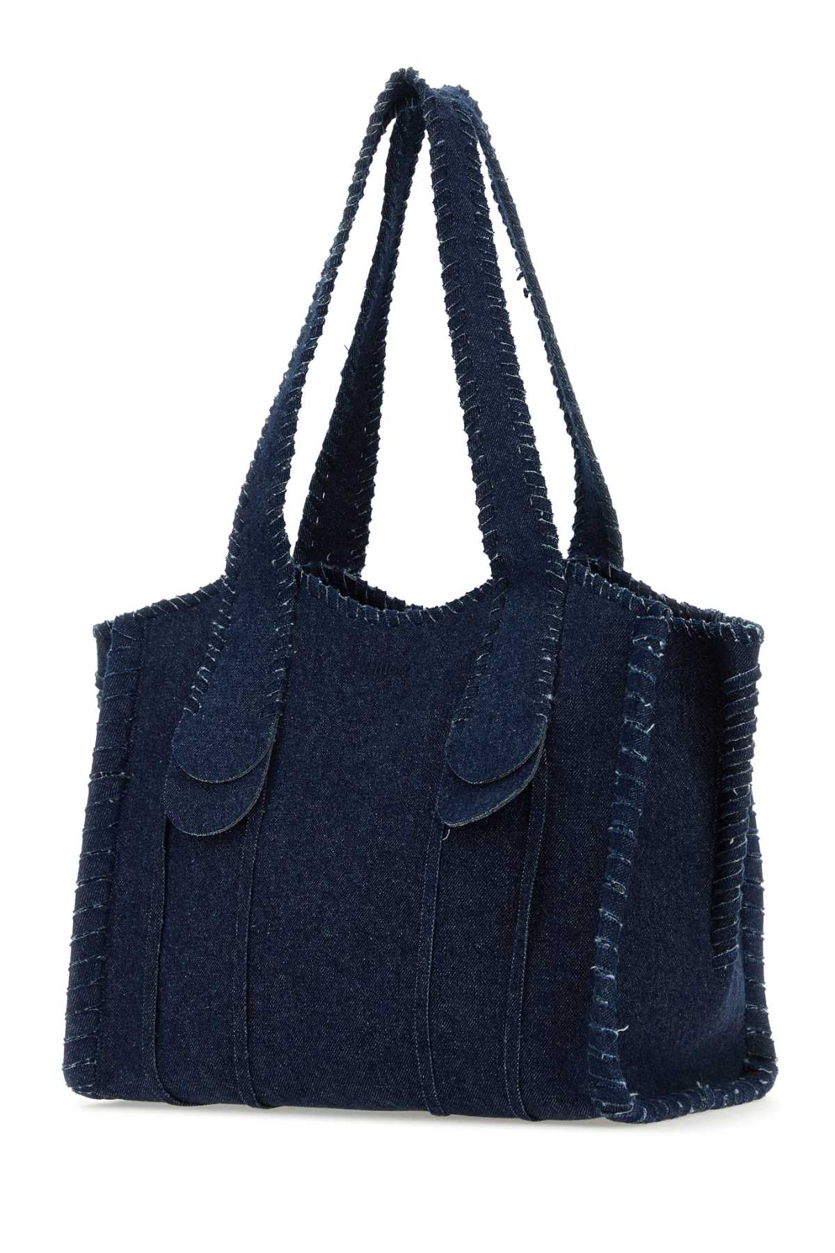 Shop Chloé Dark Blue Denim Medium Mony Shopping Bag
