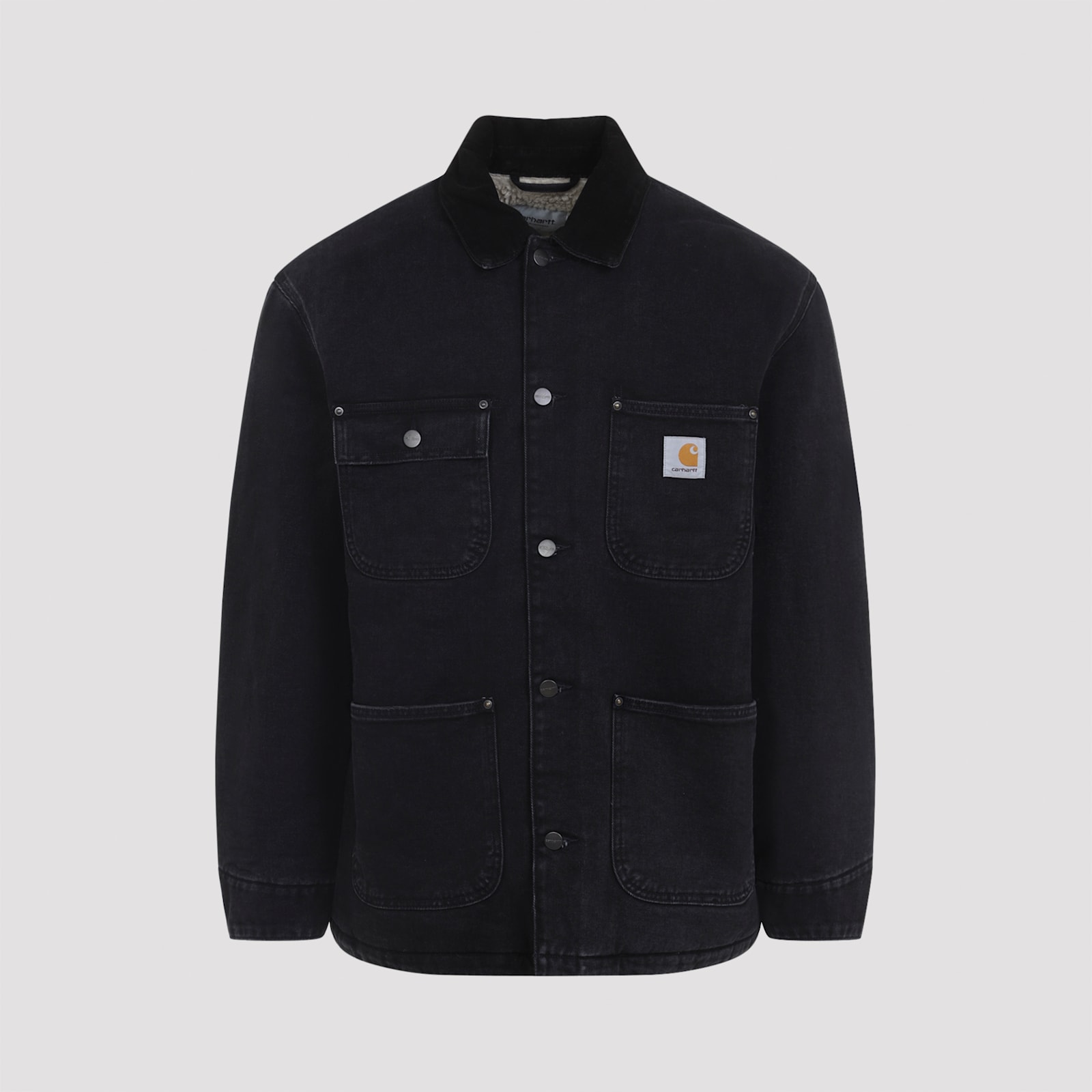 Carhartt Wip Structured Organic Cotton Casual Jacket In Black