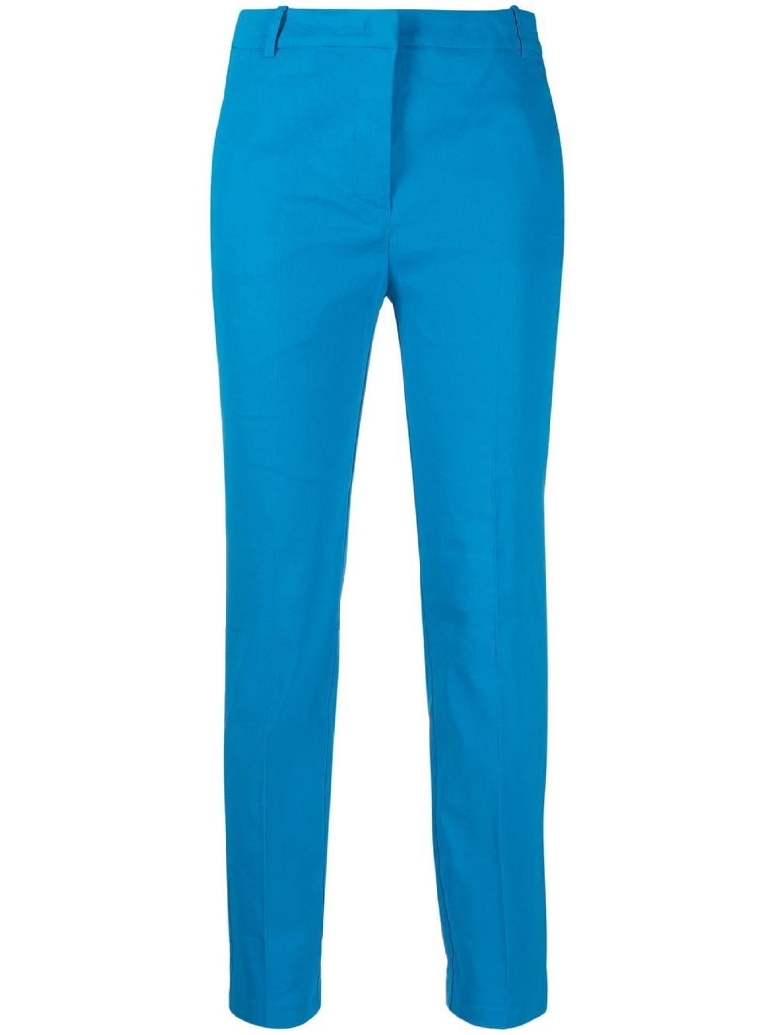Shop Pinko Mid-waist Skinny Trousers In Light Blue