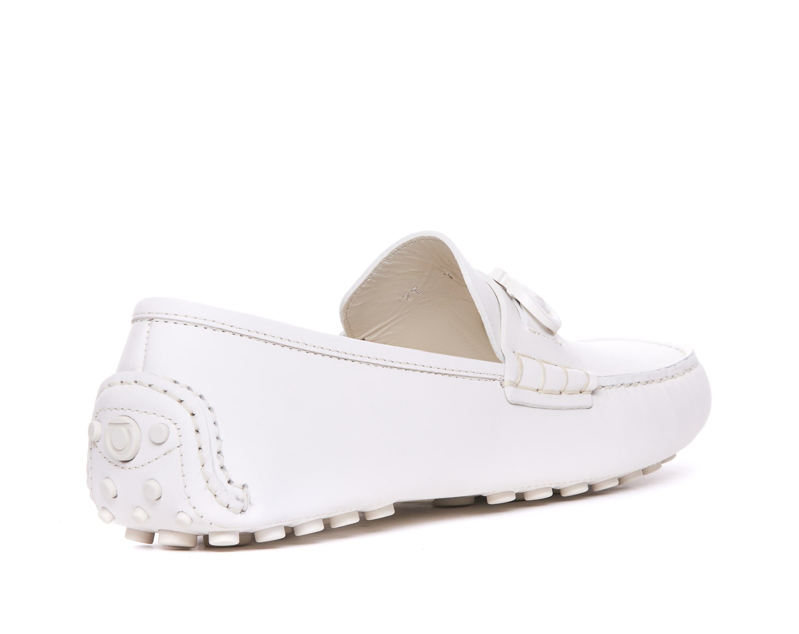 Shop Ferragamo Grazioso Loafers With Gancini Logo In White