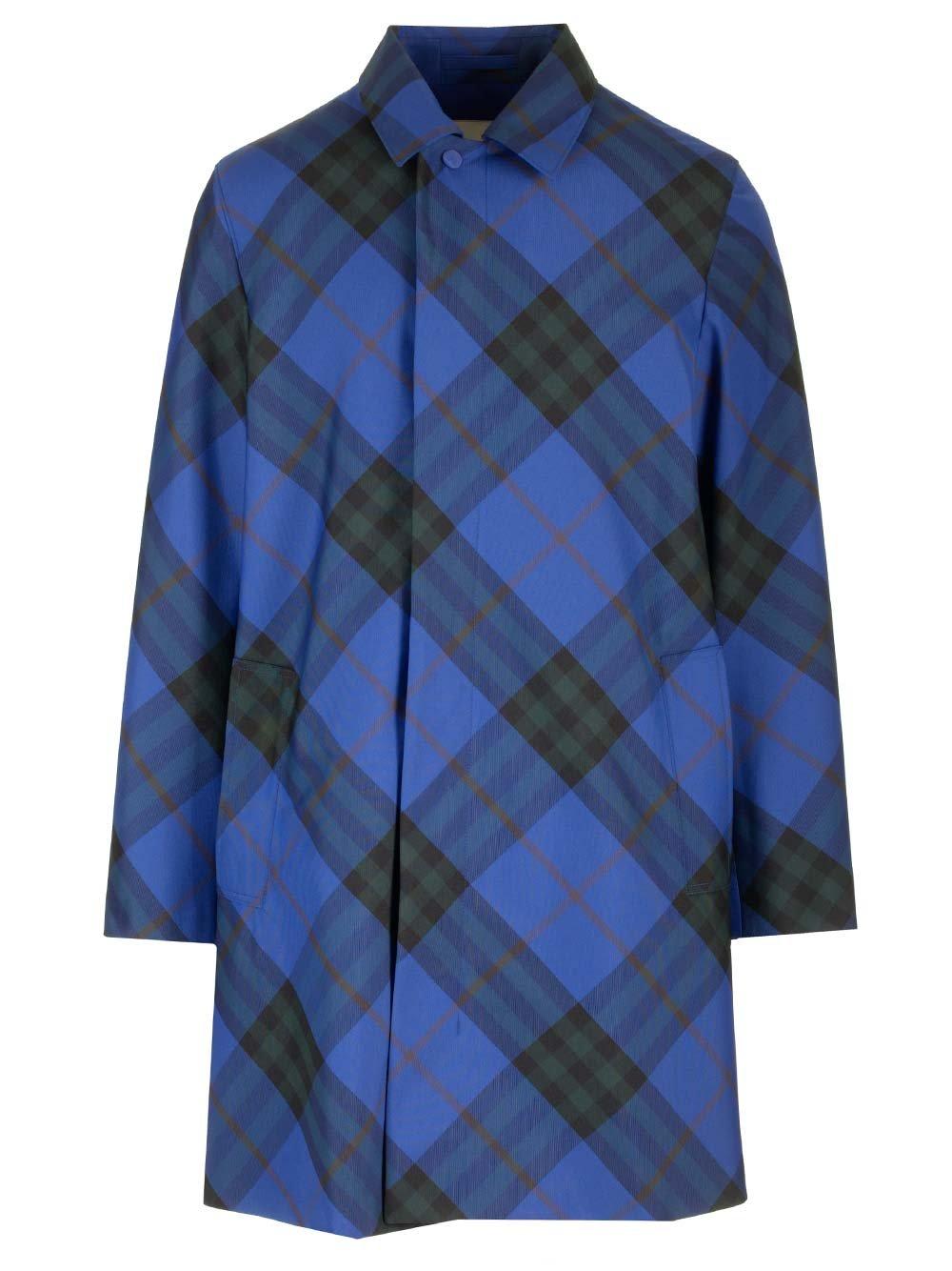 Checked Single-breasted Long Sleeved Car Coat