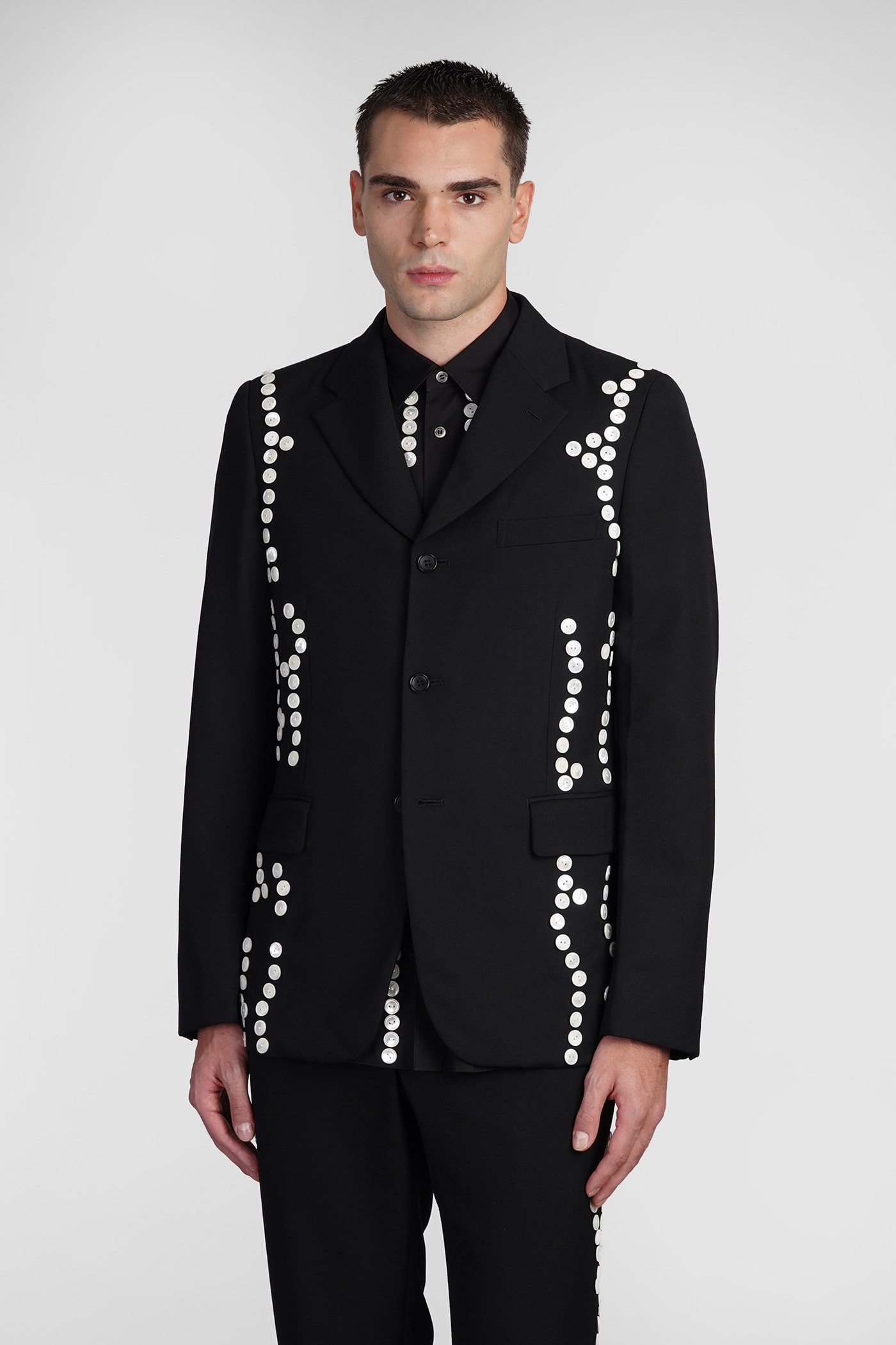 Comme Des Garçons Homme Plus Blazer In Black Wool