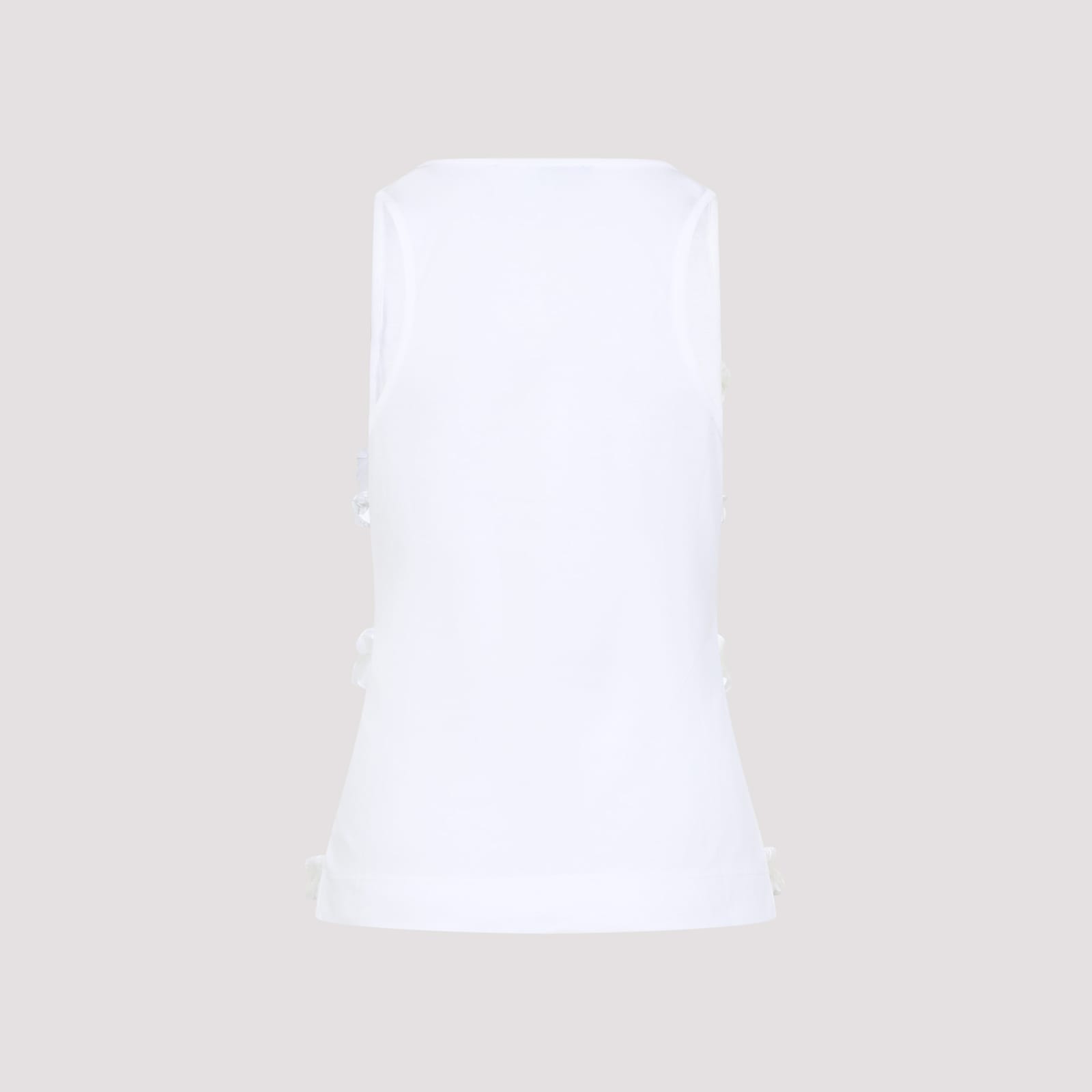 Simone Rocha Ruffle Frill Tank Top In White