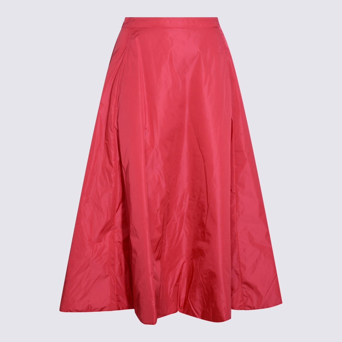Add Logo-embroidered A-line Skirt In Red